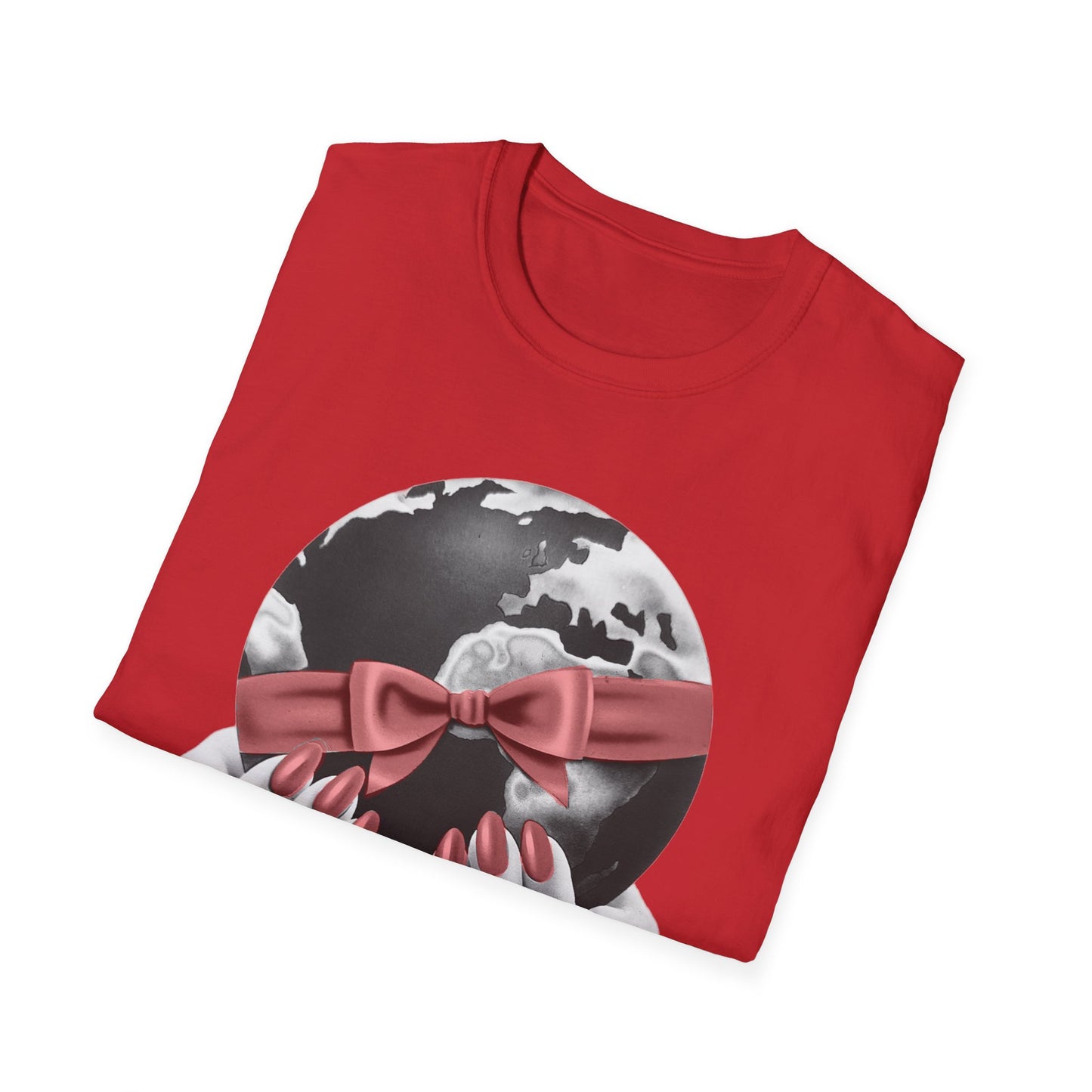 i'd give you the world 1980s graphic from a greeting card red nail version tshirt
