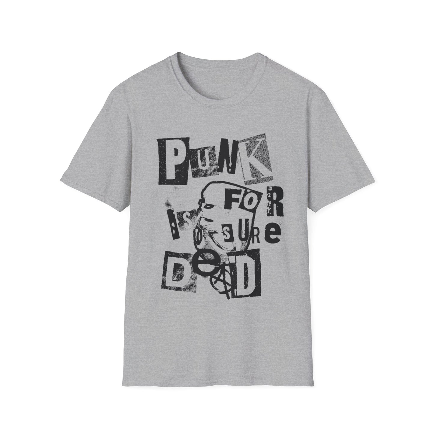 punk is for sure dead spray spaint style tshirt