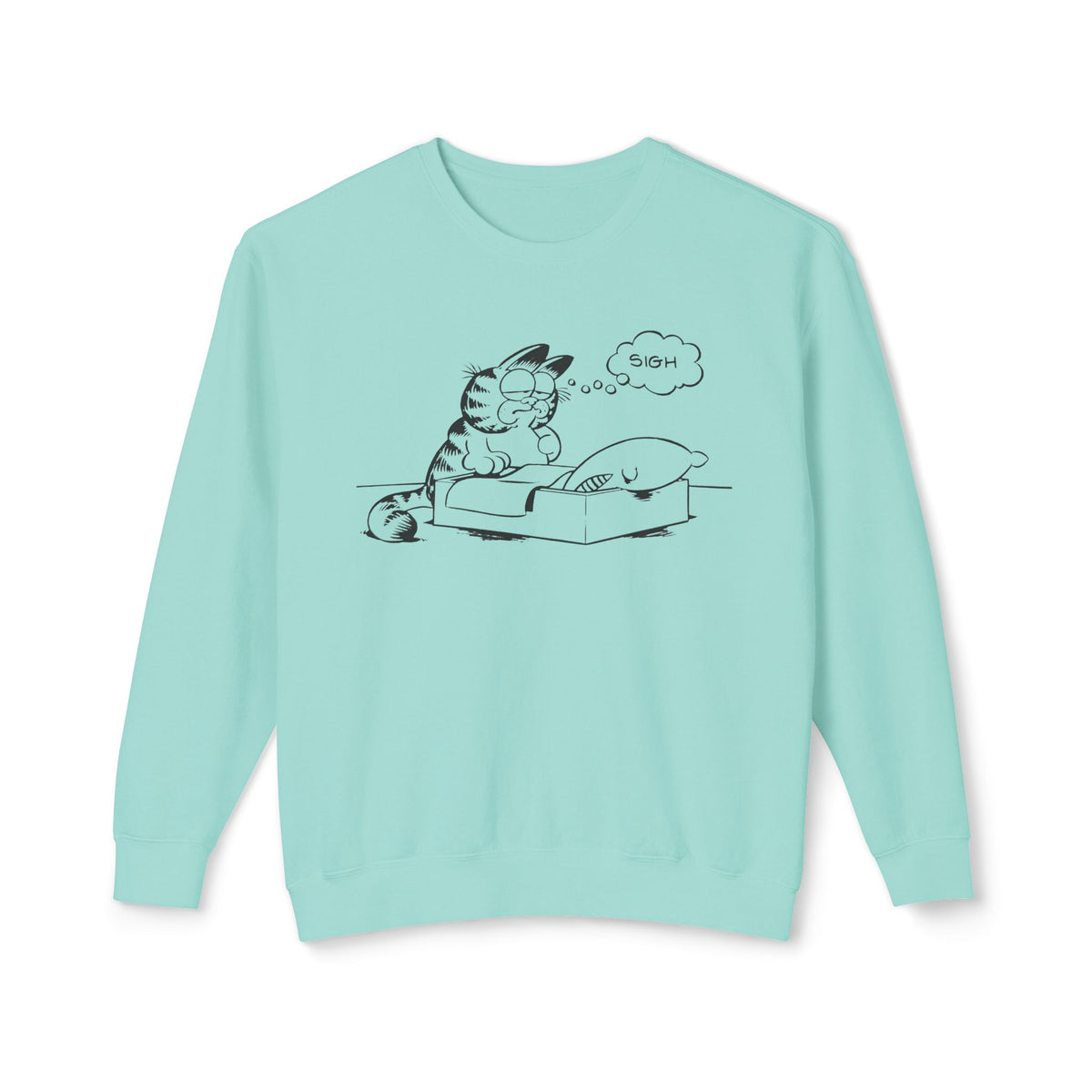garf type cat sighing 100% cotton sweatshirt