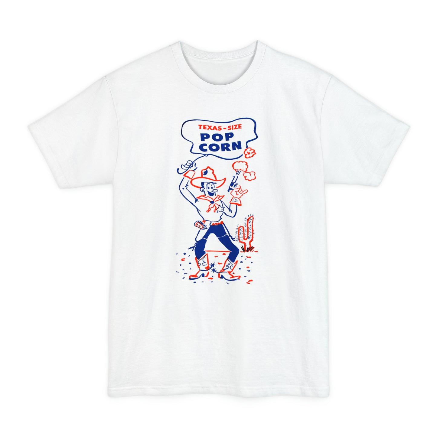 oversized vintage texas size popcorn bag logo unisex tall beefy tshirt