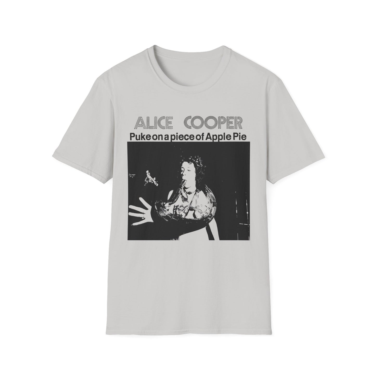 alice cooper puke on a piece of apple pie bootleg from detroit show 1971 tshirt