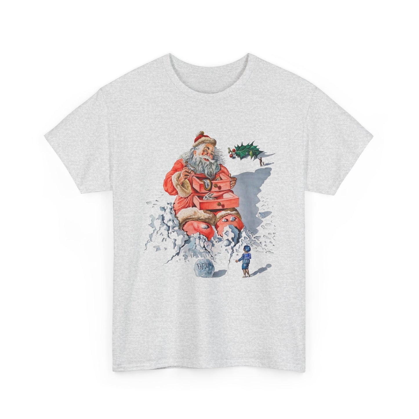 salvador dali's 1948 santa with drawers christmas card tshirt