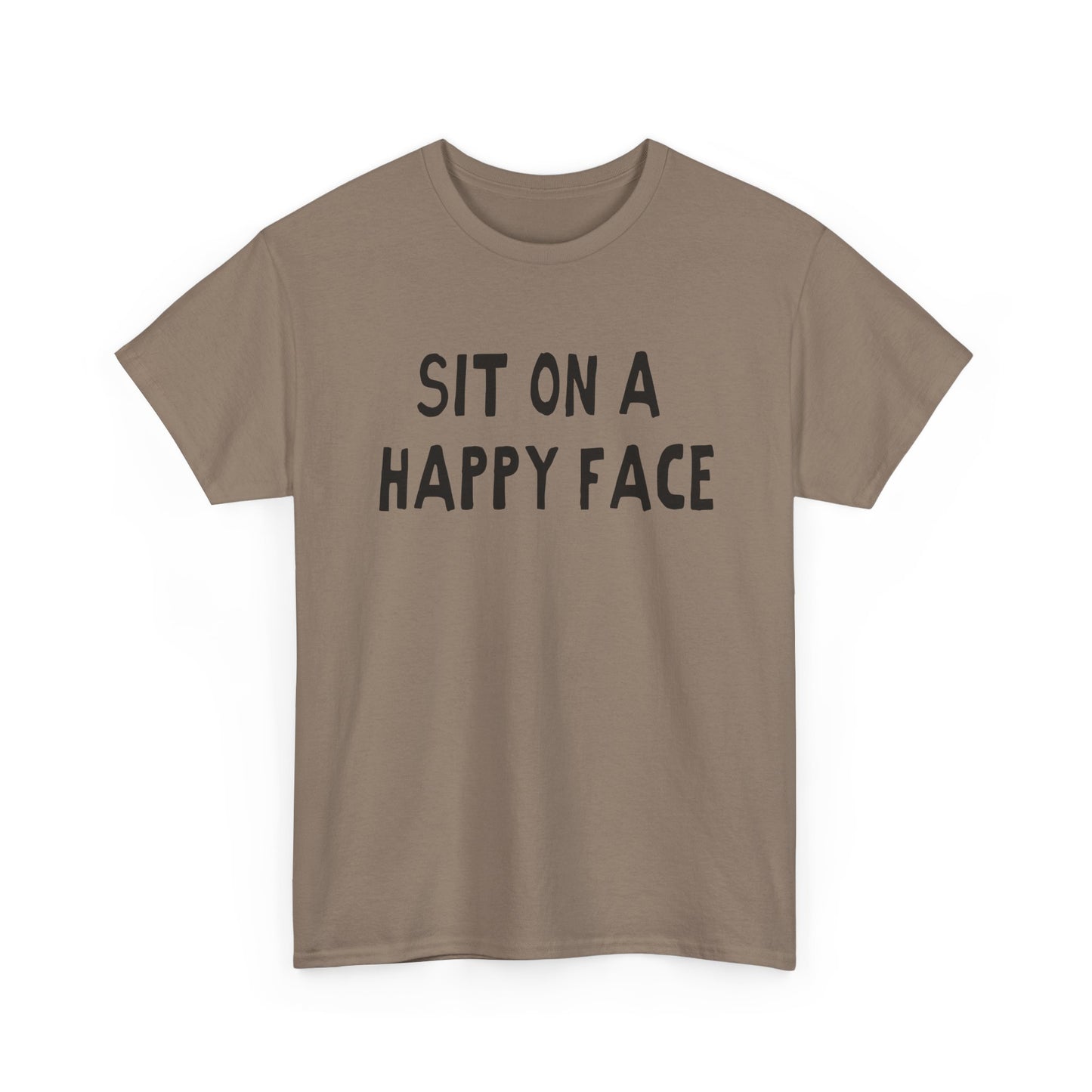 sit on a happy face hand drawn font tshirt