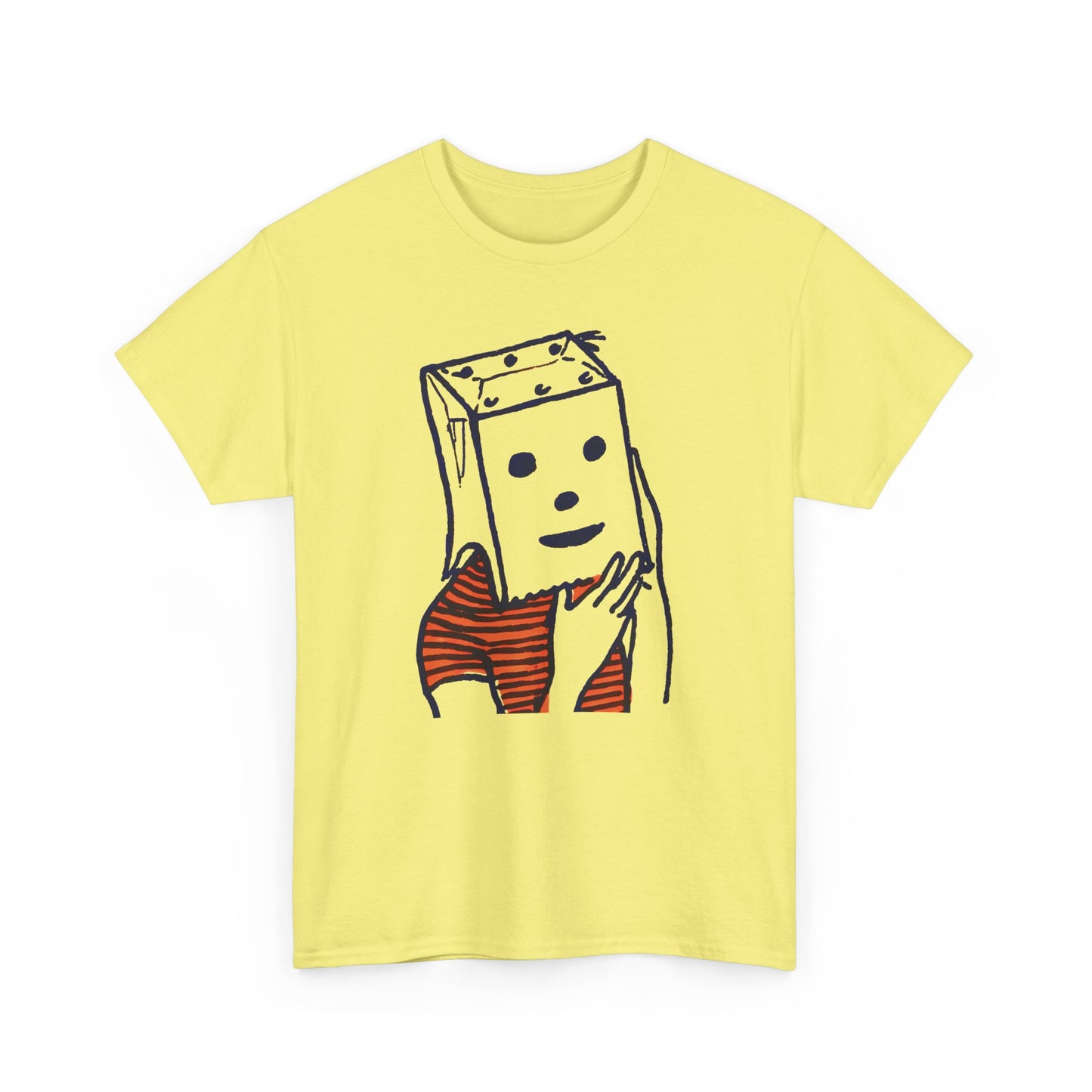 1950s magazine art paper bag halloween mask graphic tshirt