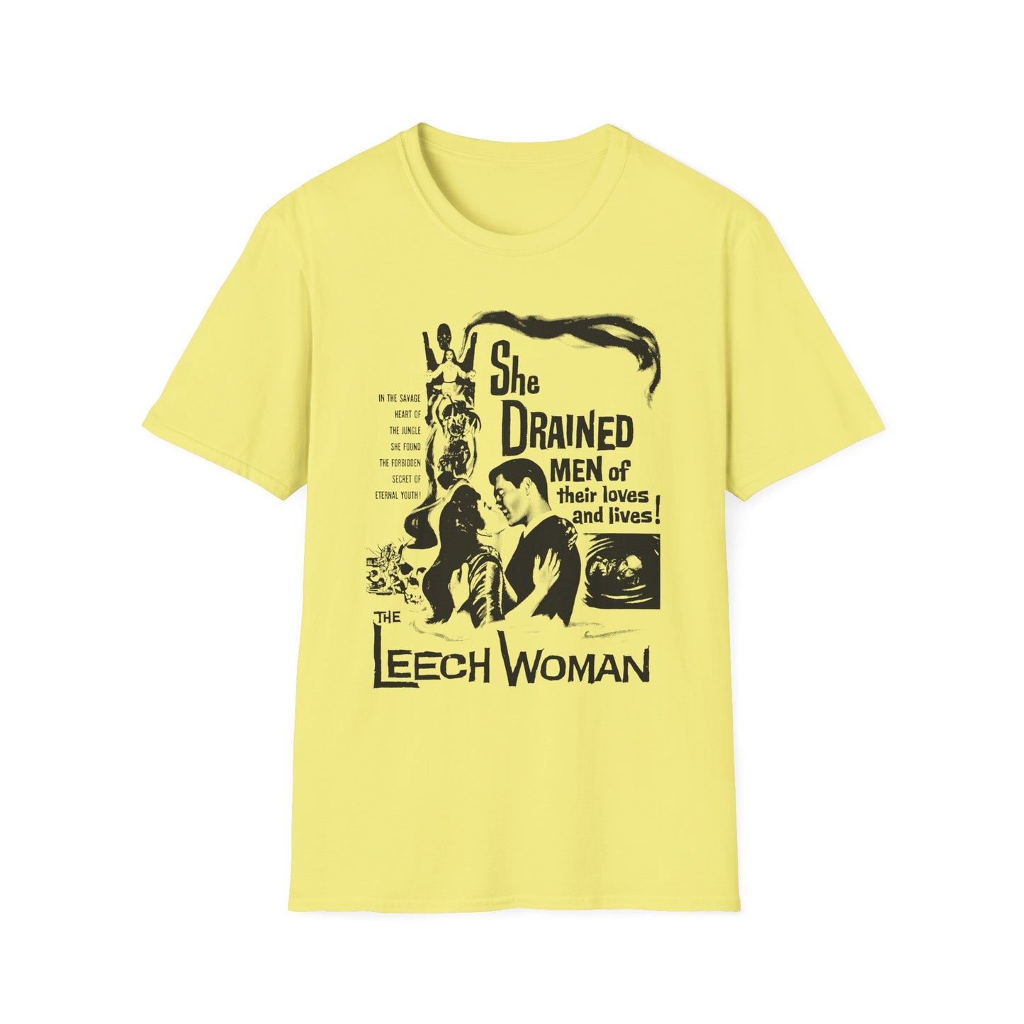 1960 low budget horror rejuvenation film the leech woman movie poster tshirt