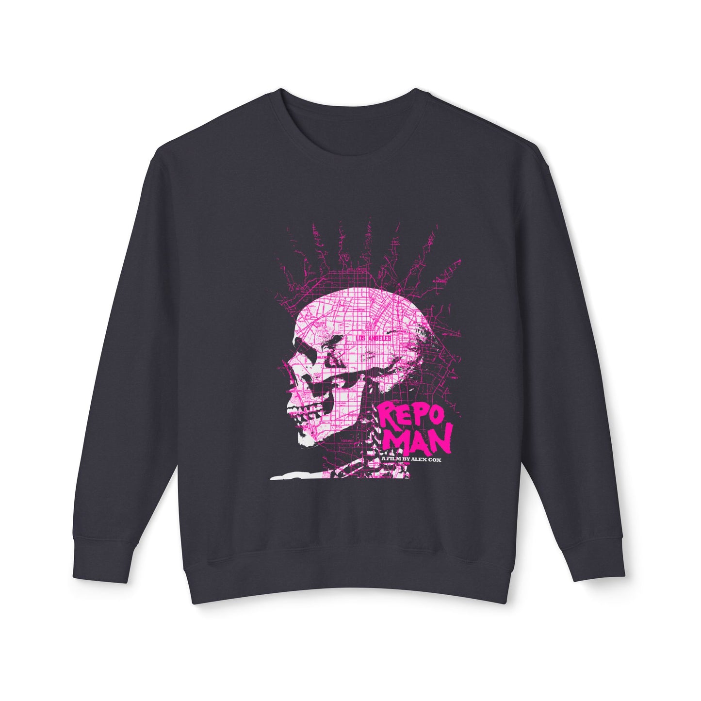 repo man skull punk pink 100% cotton sweatshirt