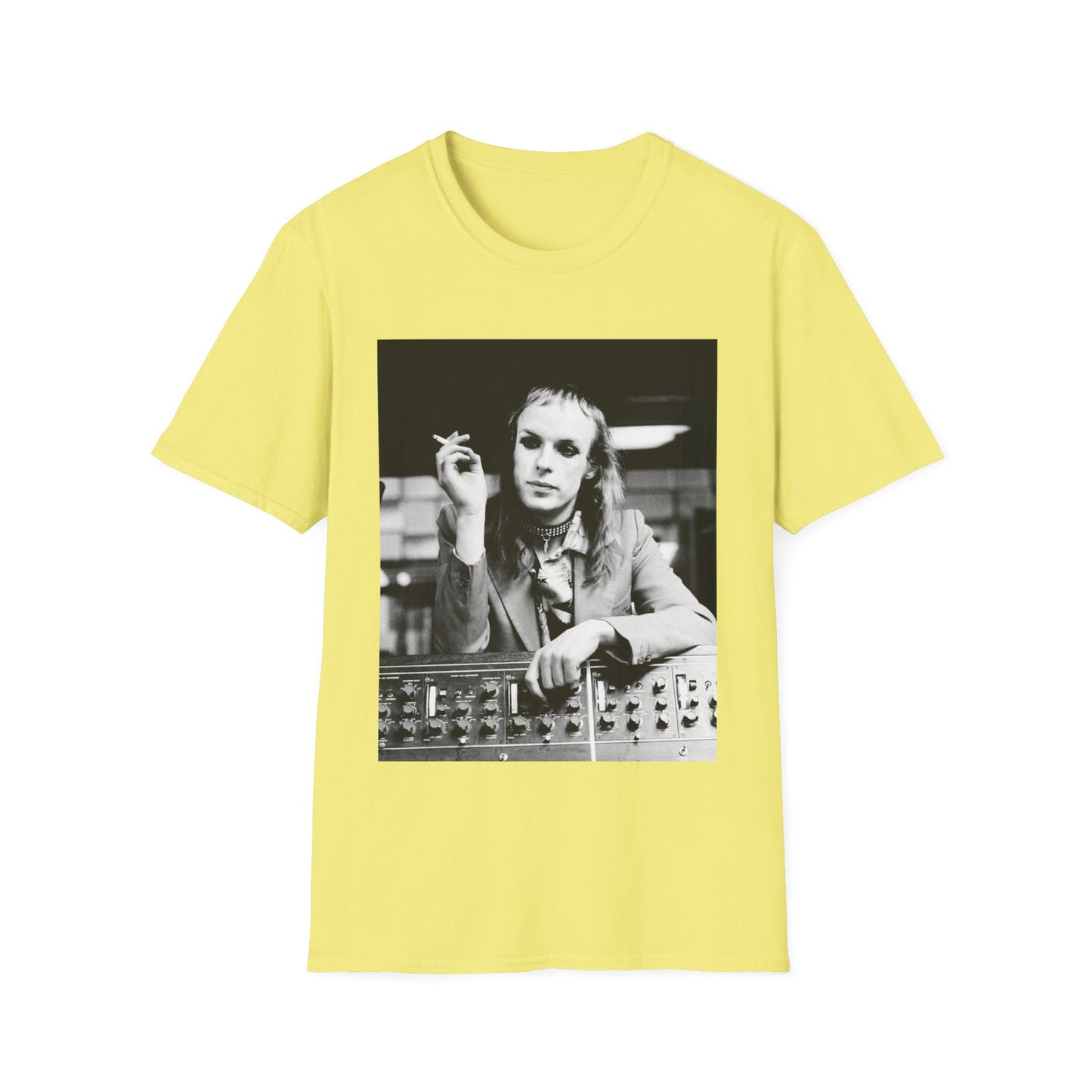 brian eno smoking at the console tshirt (multiple colors)