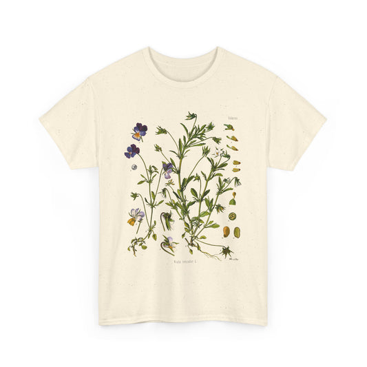 1887 botanical print from kohler's plants by hermann adolph kohler featuring viola tricolor tshirt