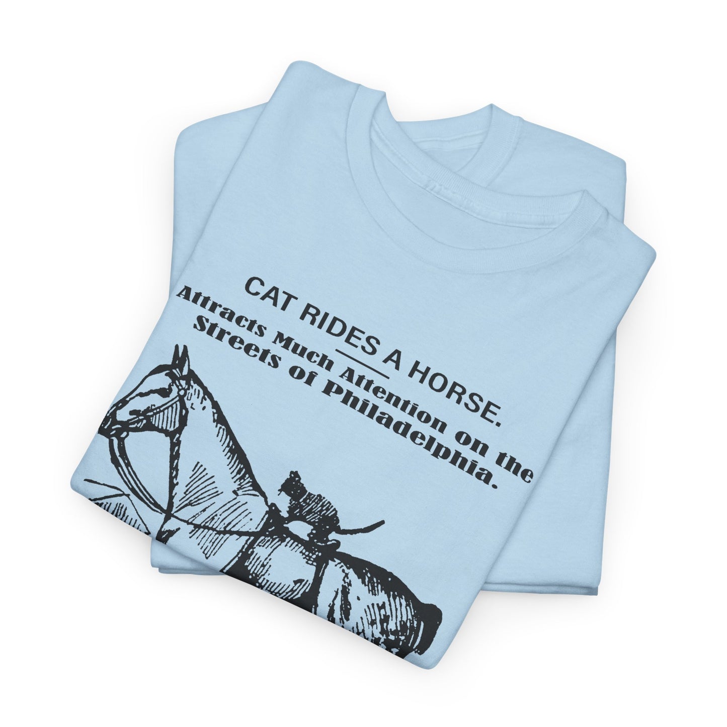 1898 cat named waffles rides horse news article drawing reproduction tshirt
