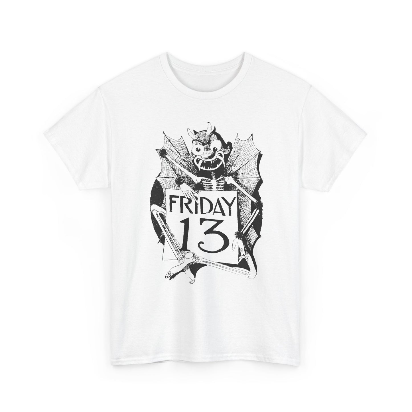 early 1900s friday the 13th jinx illustration reproduction tshirt