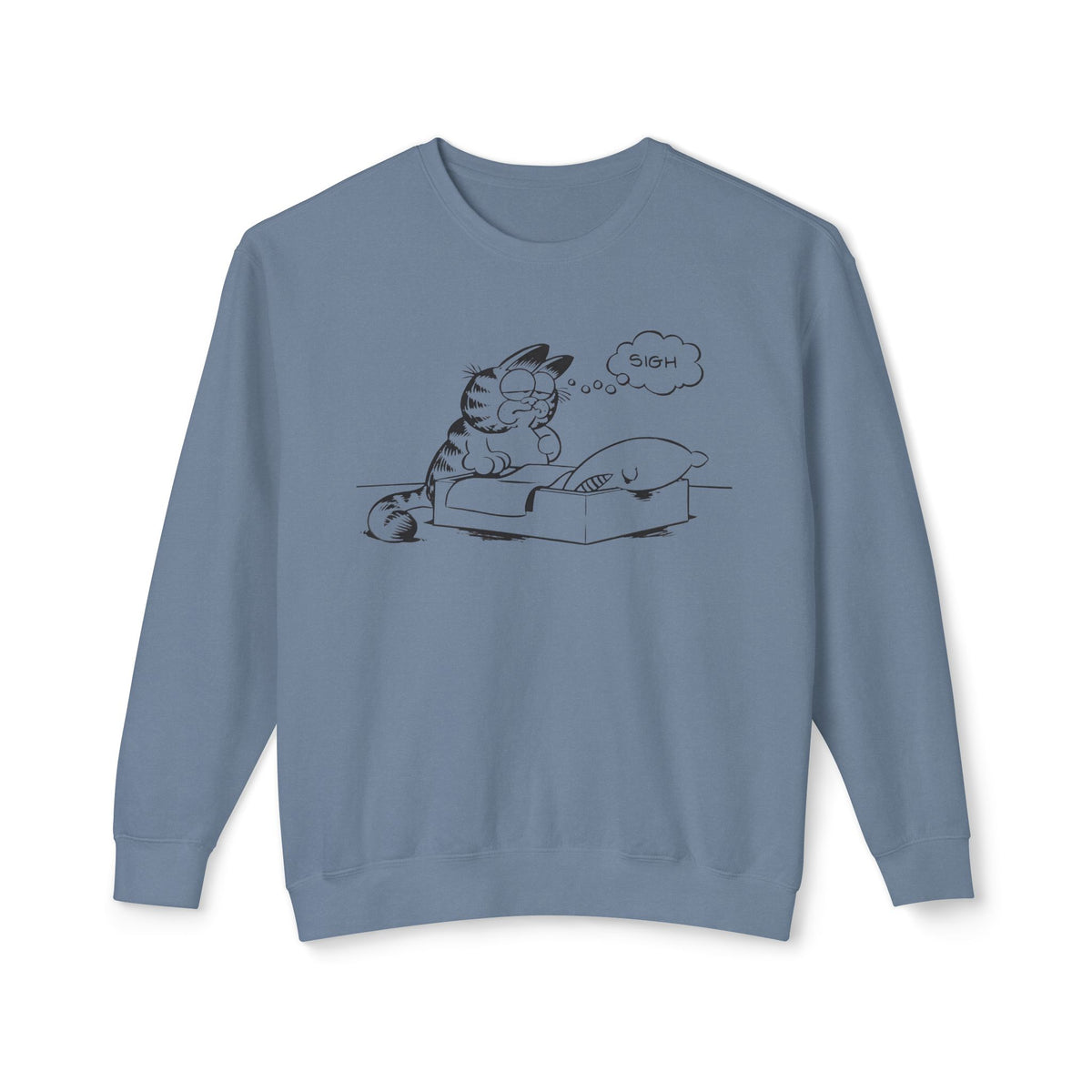 garf type cat sighing 100% cotton sweatshirt
