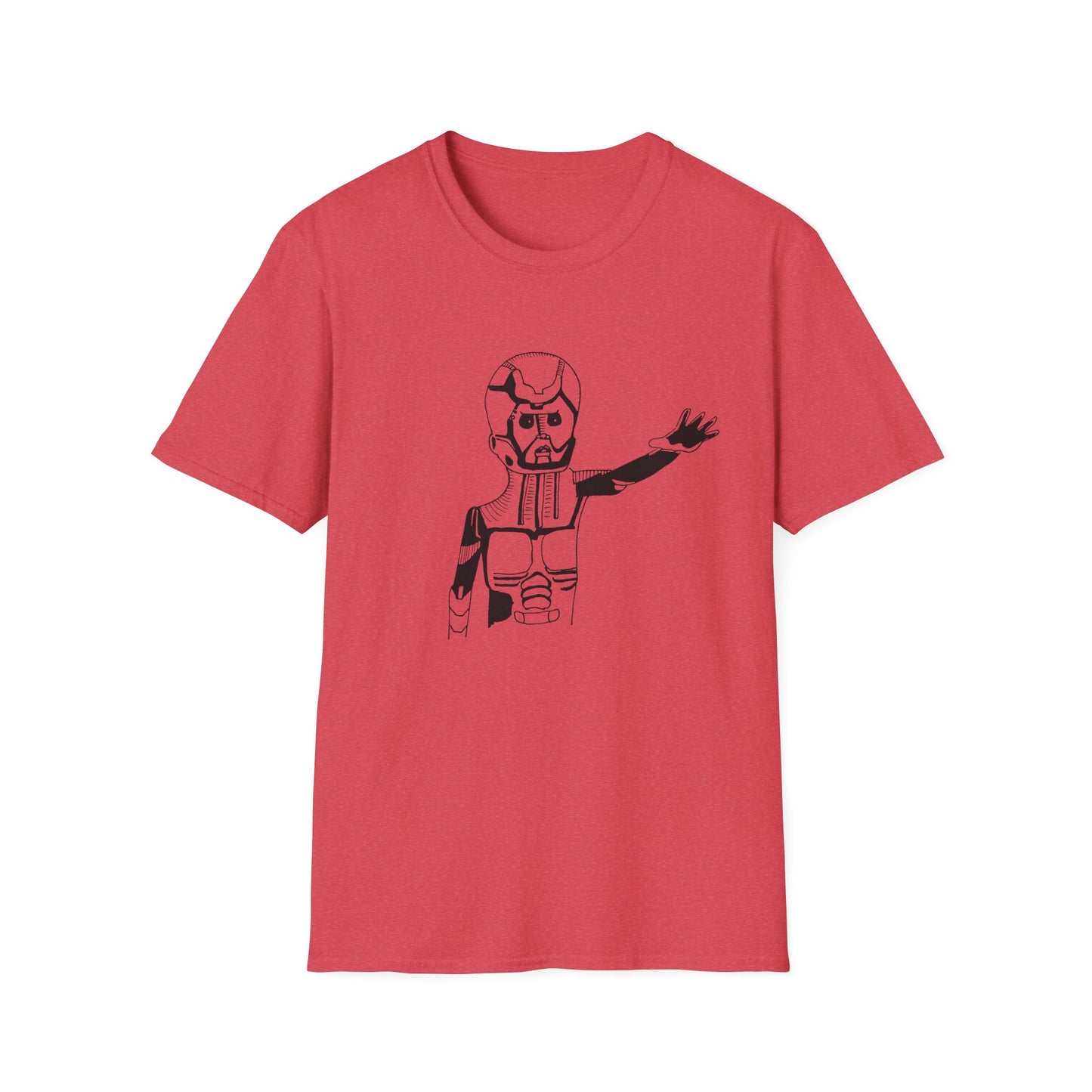 original drawing of astar the robot from planet danger canadian PSA no words tshirt