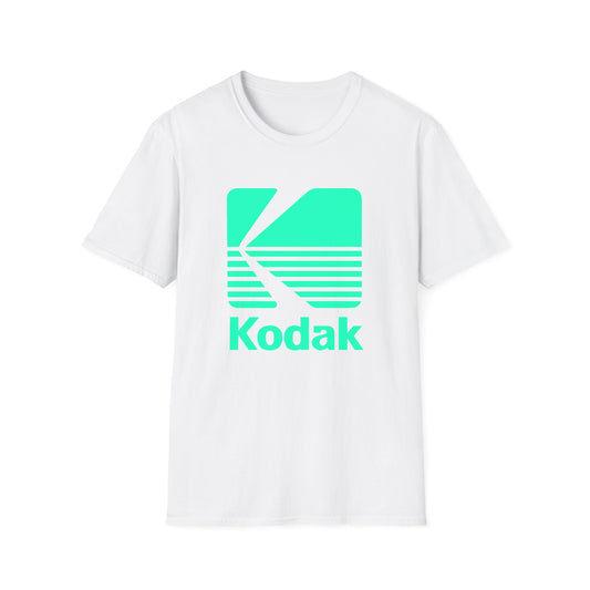 1980s vintage kodak logo in turquoise tshirt