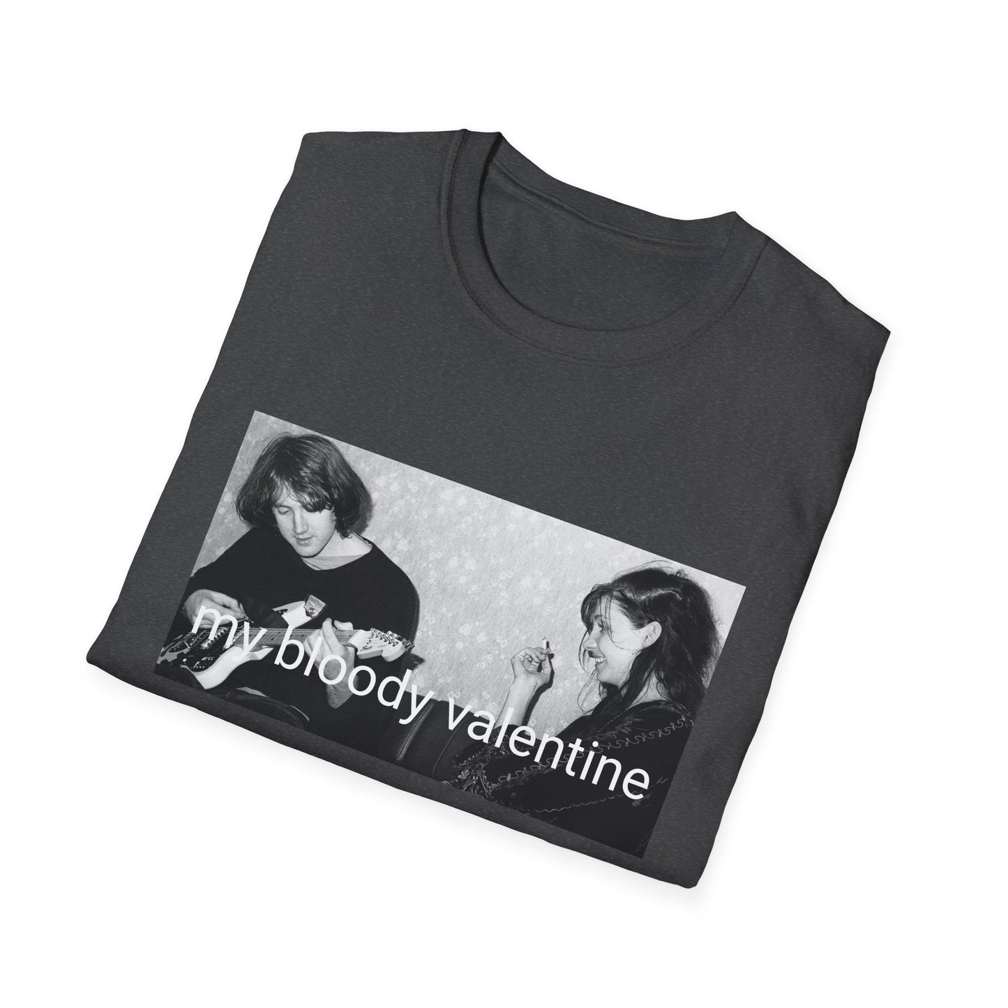 kevin shields and belinda butcher sitting on a couch tshirt