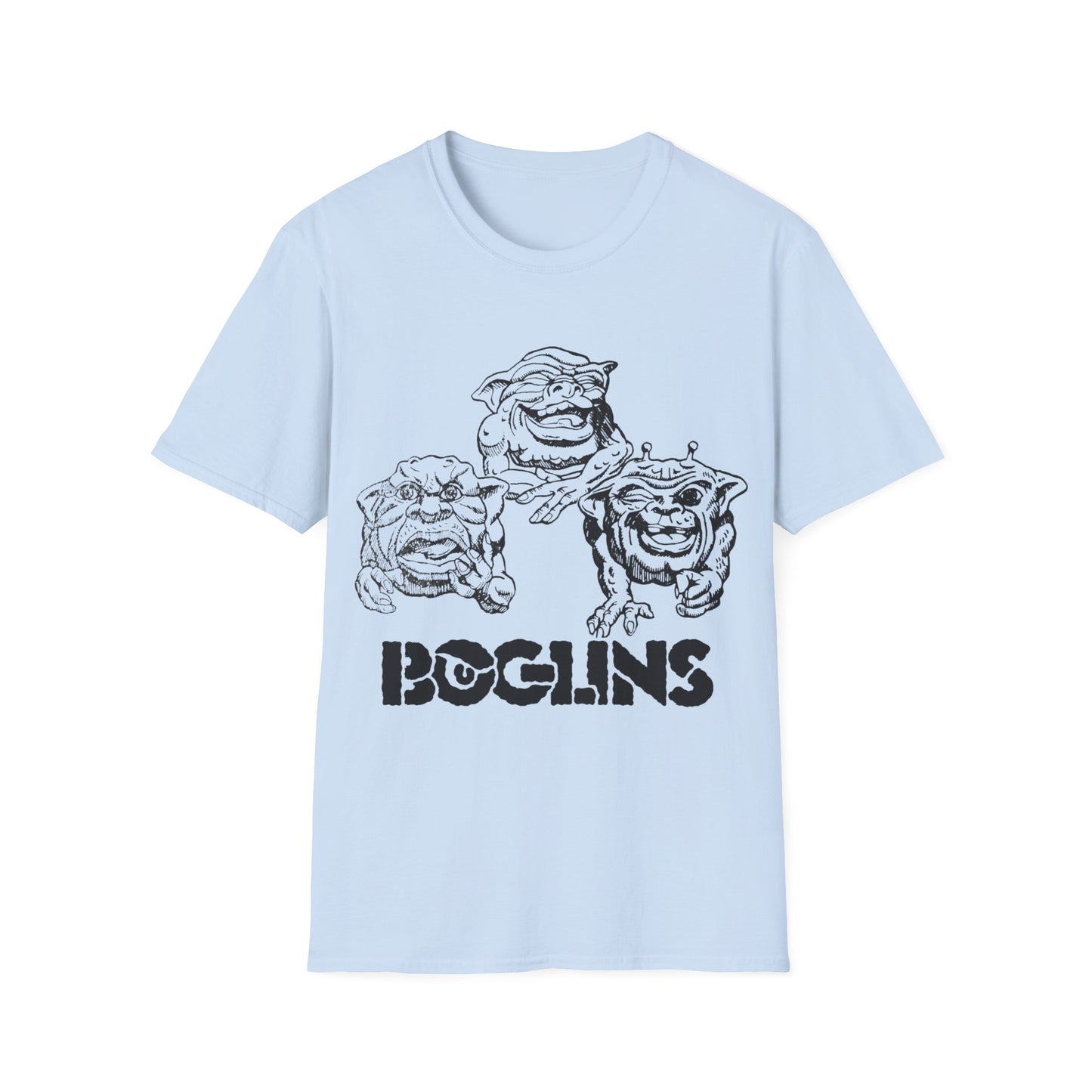 1980s boglins fan design featuring boint, doink, and squit tshirt