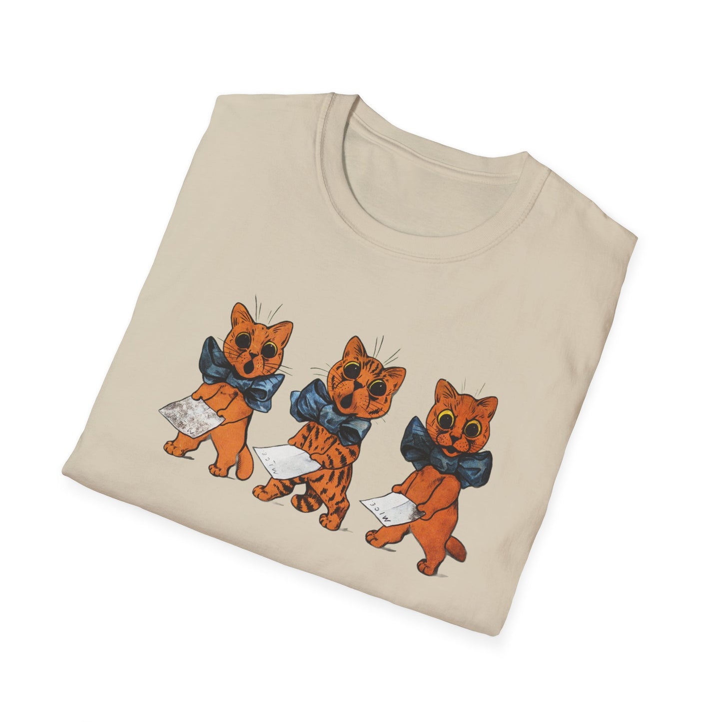 louis wain famous tenors colored lithograph reproduction tshirt