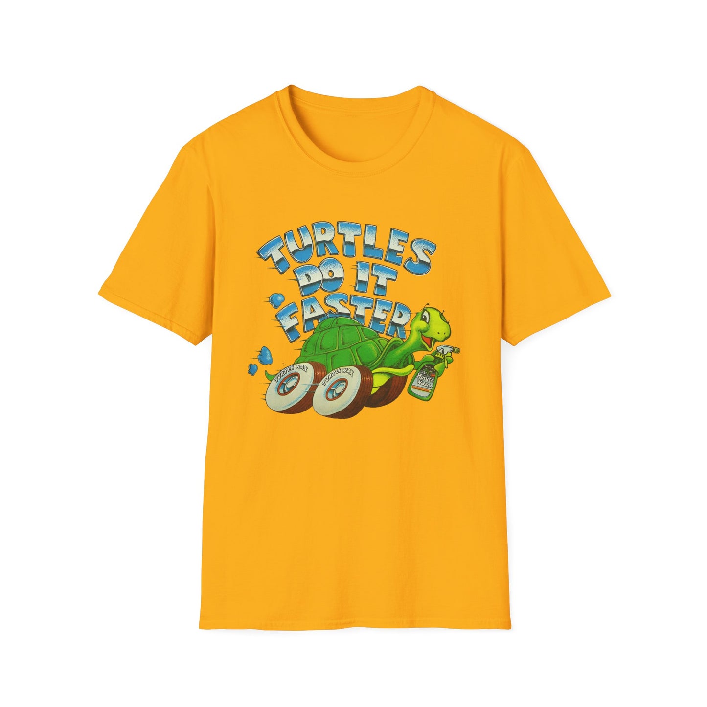 1980s turtle wax advertisement "turtles do it faster" reproduction tshirt