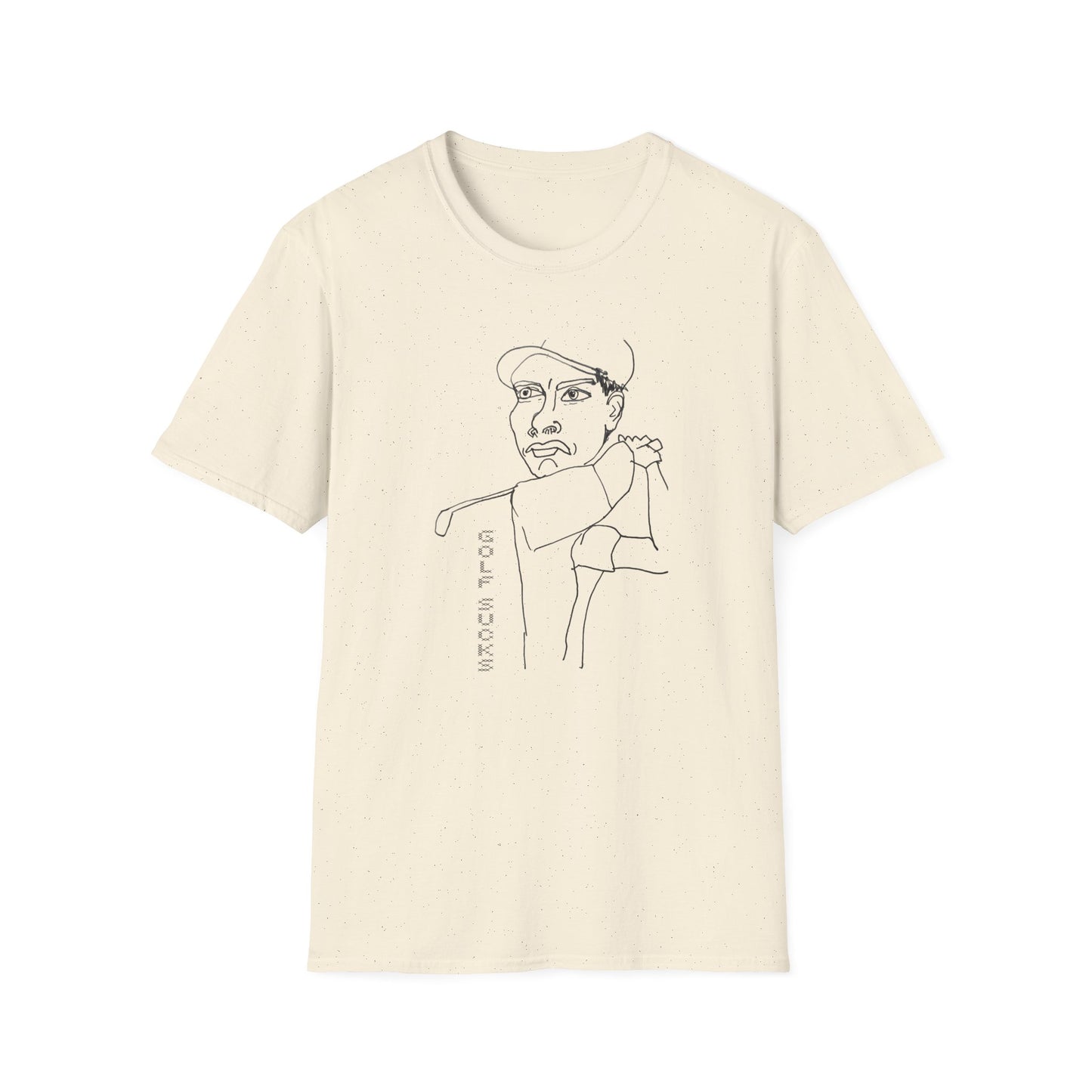 original drawing of a golfing man golf sucks maybe it does maybe it doesn't tshirt