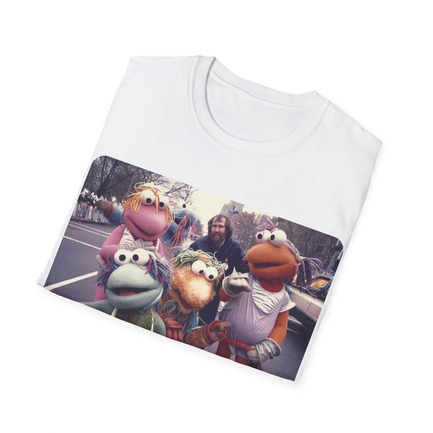 jim henson and the full-body fraggles at the 1984 macy's thanksgiving parade photo tshirt