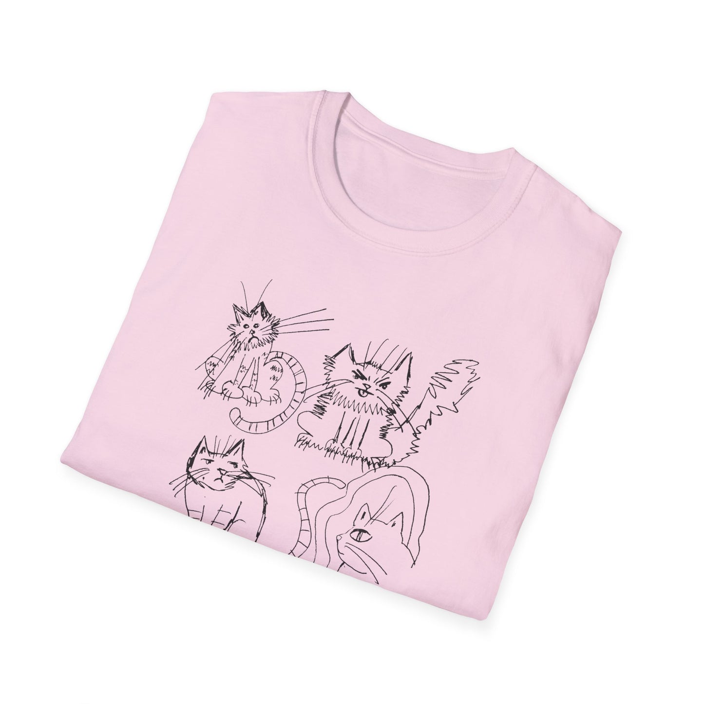 original drawing seven cats tshirt