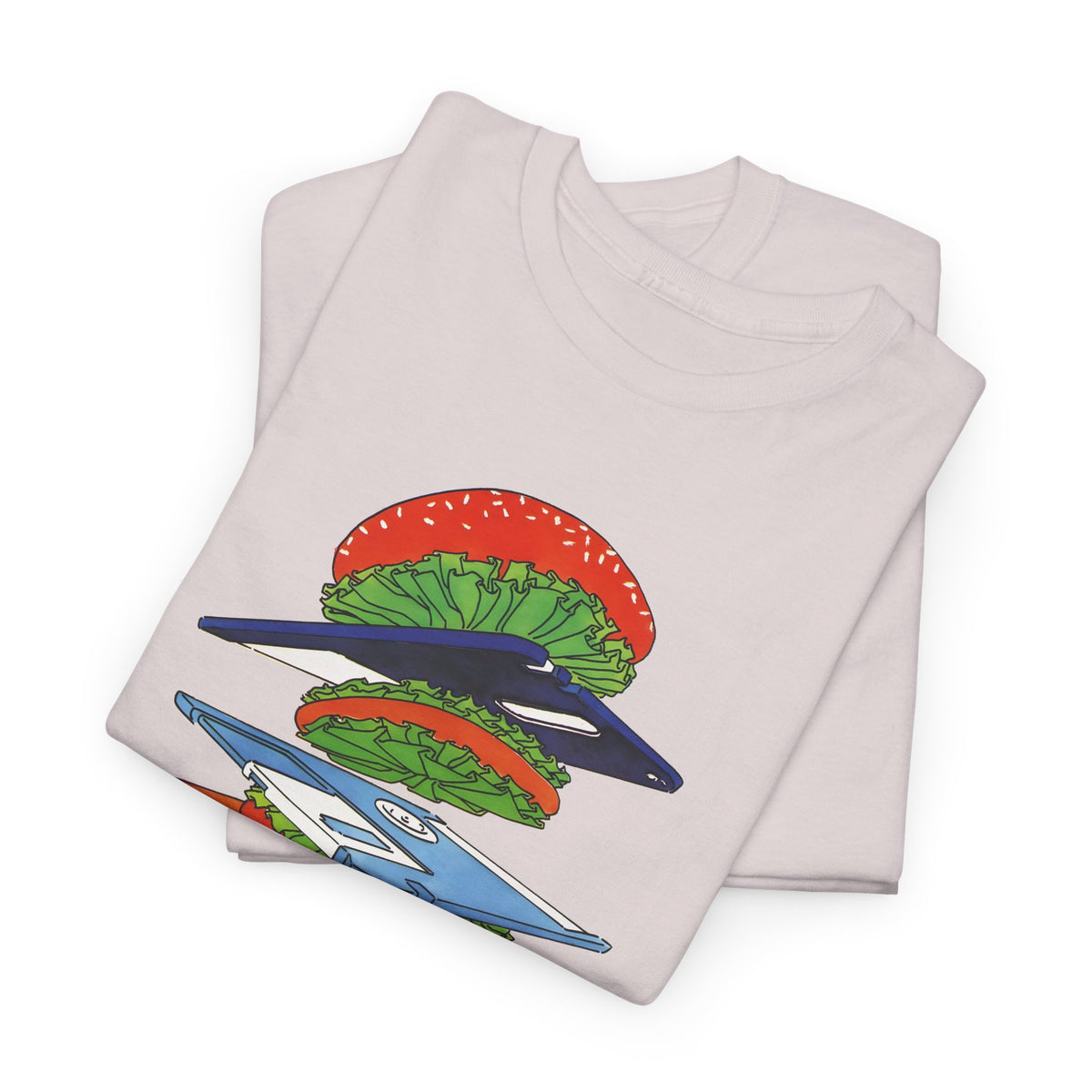 1989 uncredited art from micro mag floppy disc burger tshirt