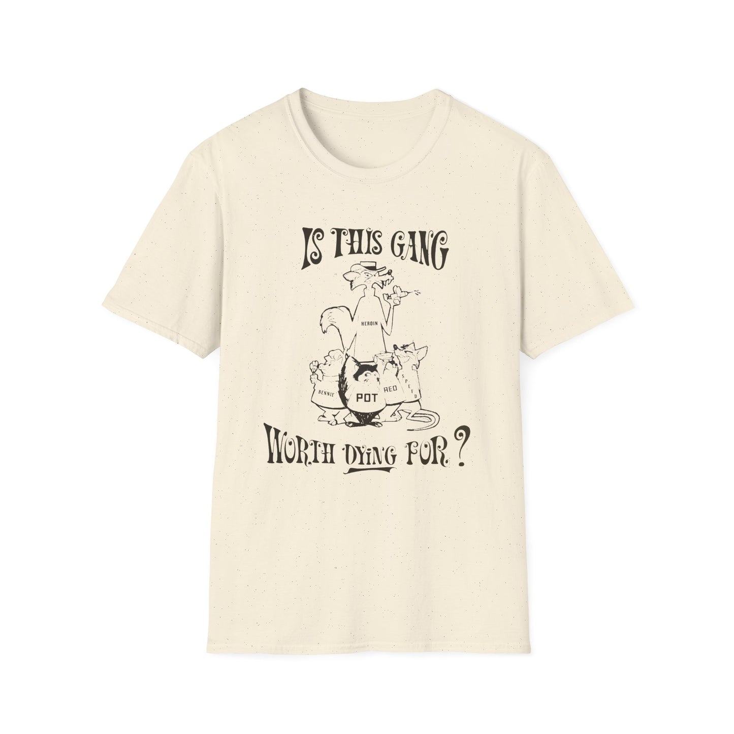 1960s/70s anti drug poster is this gang worth dying for? by smartset smarteen s.o.s tshirt