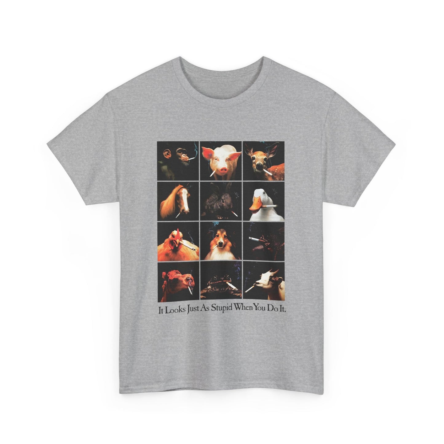 1990s anti smoking campaign poster it looks just as stupid when you do it reproduction tshirt
