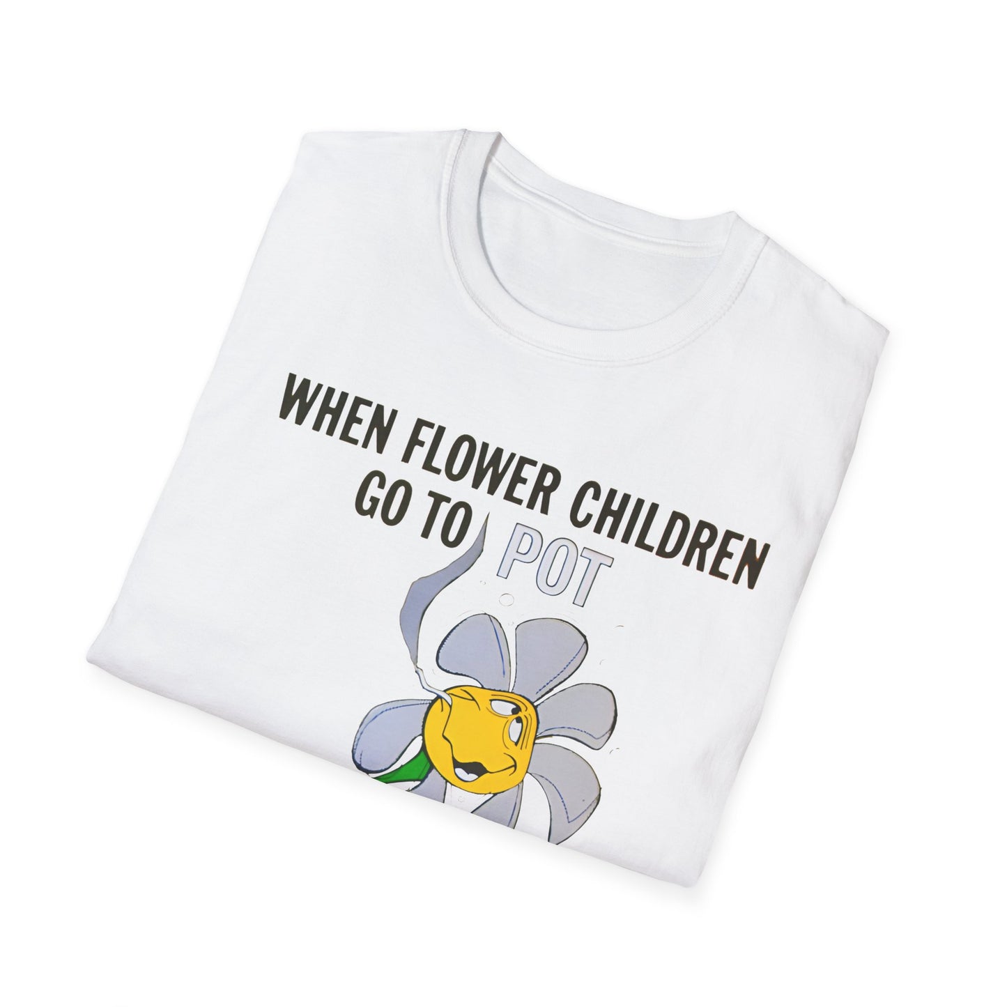 1960s/70s anti-drug poster tshirt "when flower children go to pot, they become blooming idiots?" by smartset smarteen s.o.s tshirt