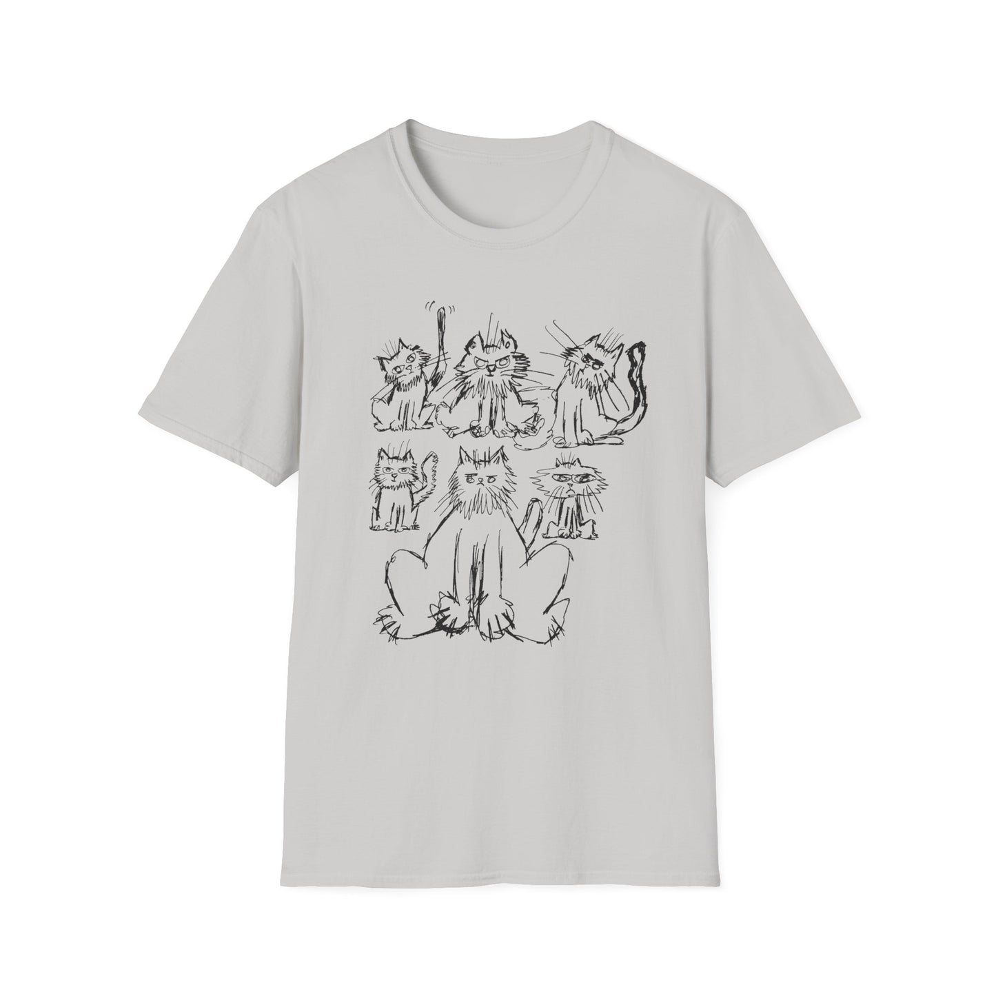 original drawing six cats tshirt
