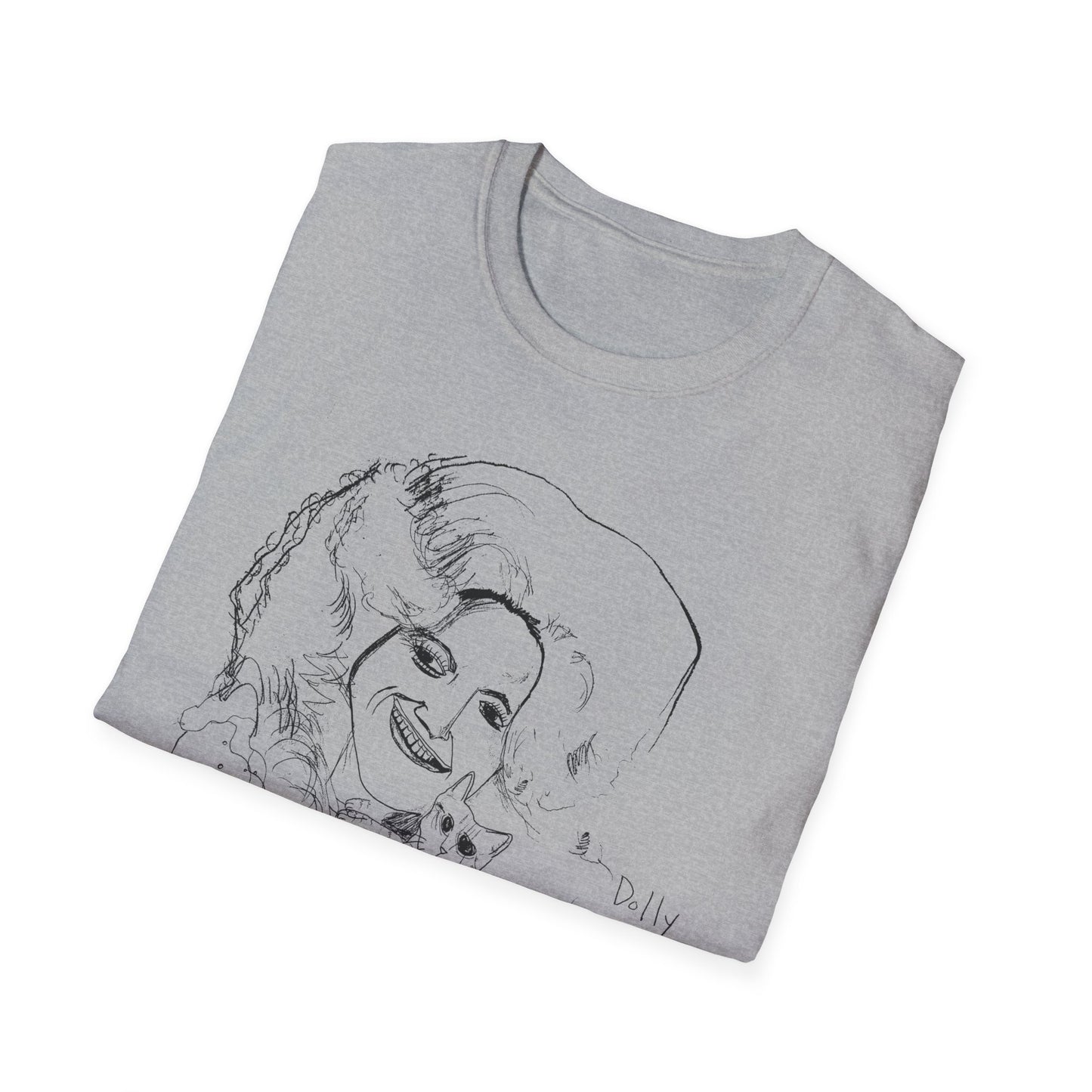 dolly and cat drawing tshirt