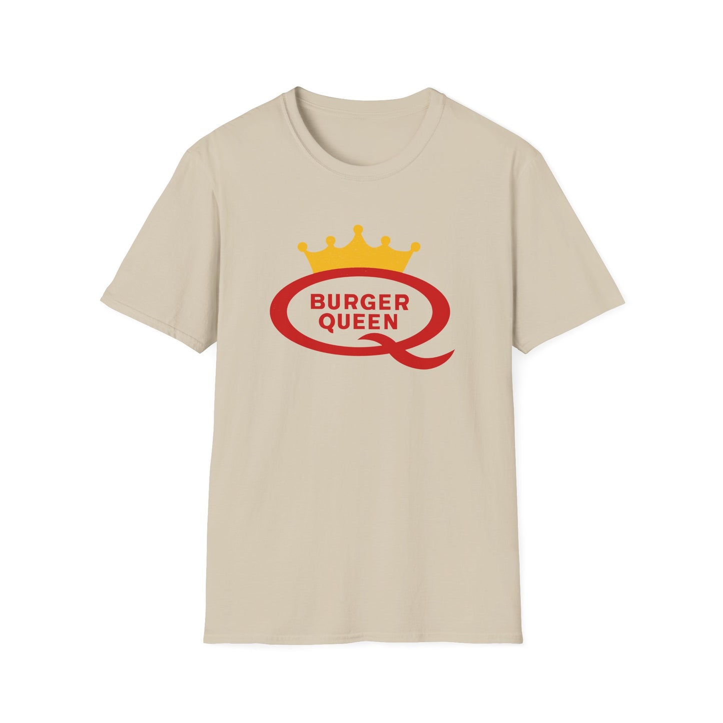 vintage defunct burger queen fast food logo tshirt