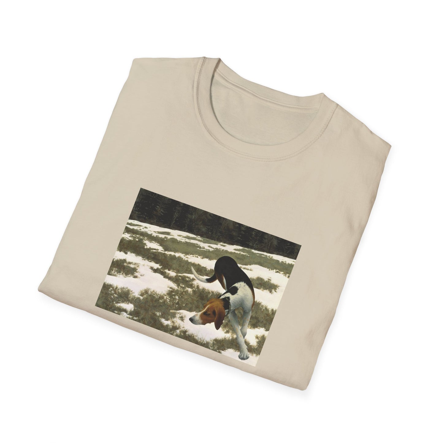 1958 hound in field by alex colville painting reproduction tshirt