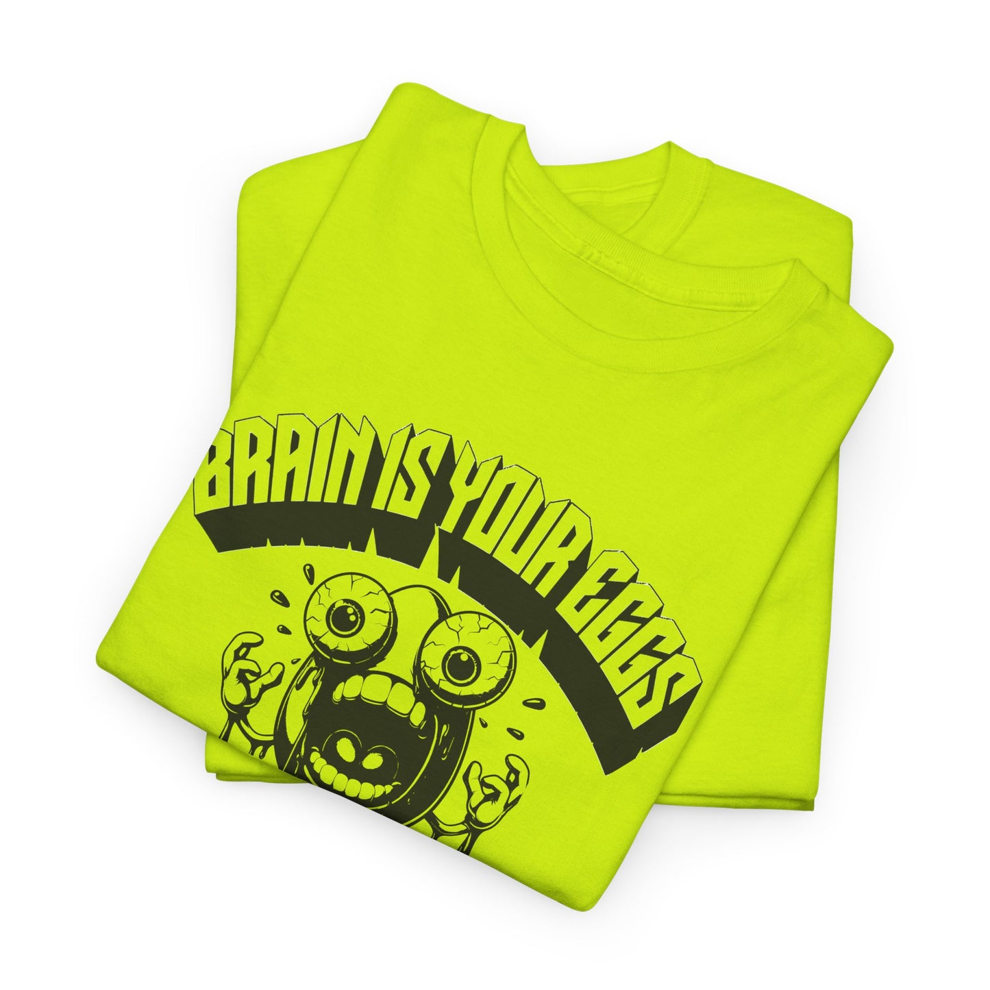brain is your eggs on drugs psychotic egg screaming insane nonsense tshirt
