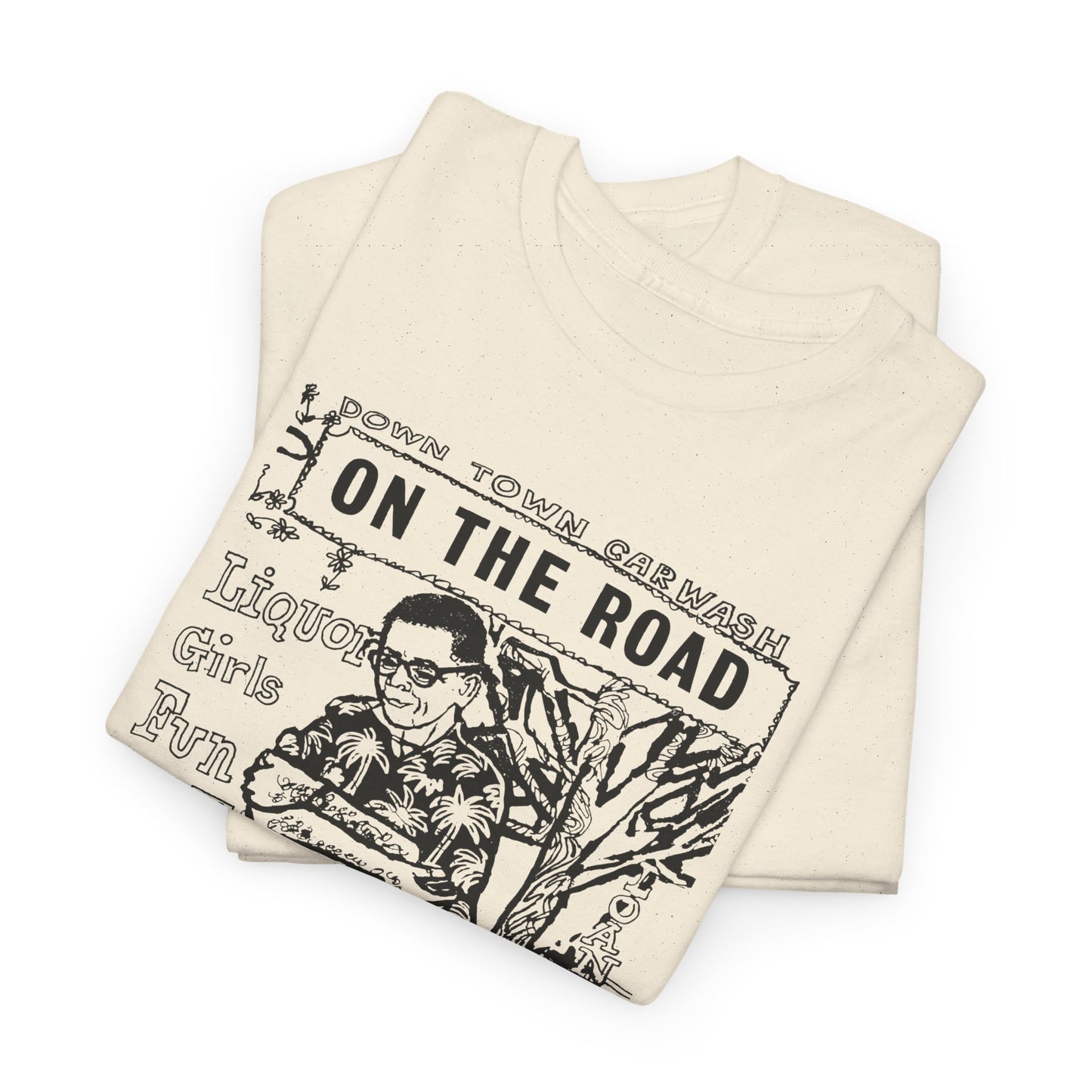 1957 on the road book cover illustration by len deighton reproduction tshirt