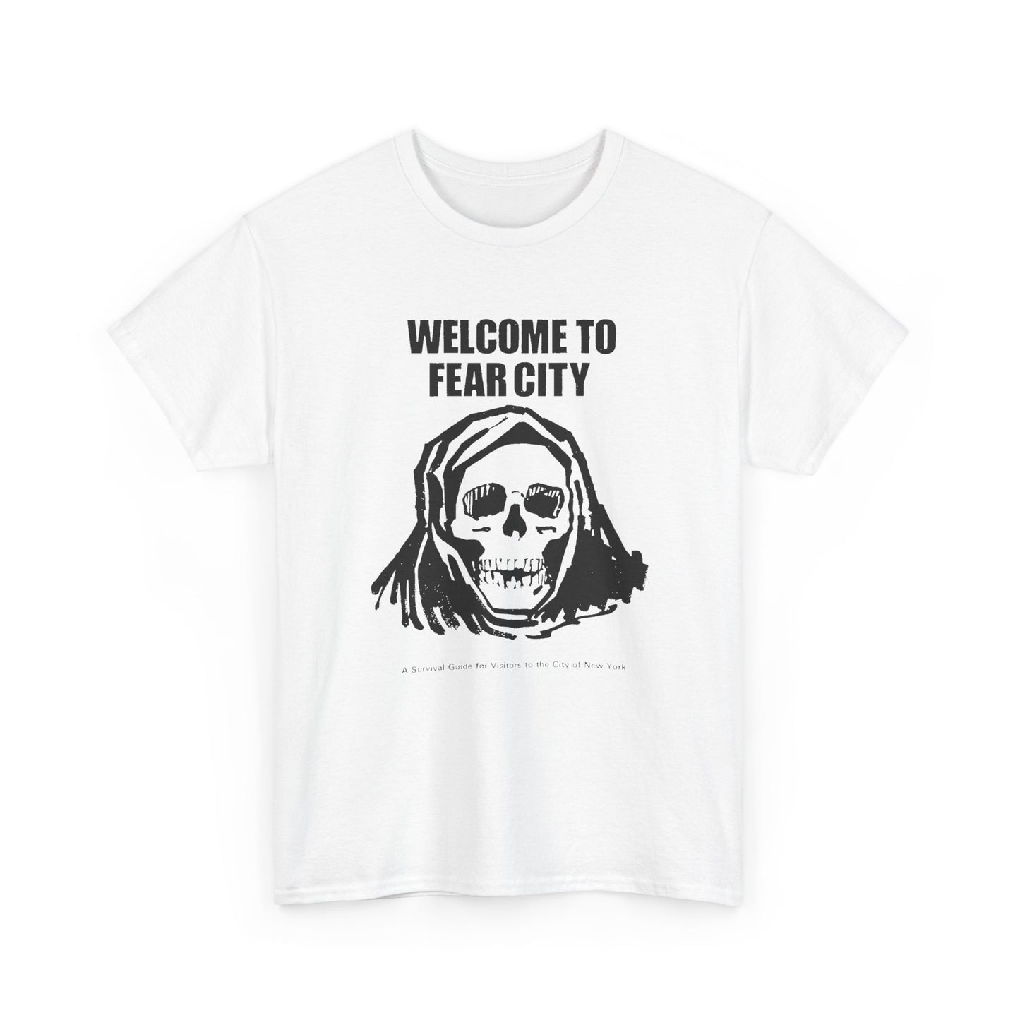welcome to fear city 1975 new york pamphlet skull tshirt