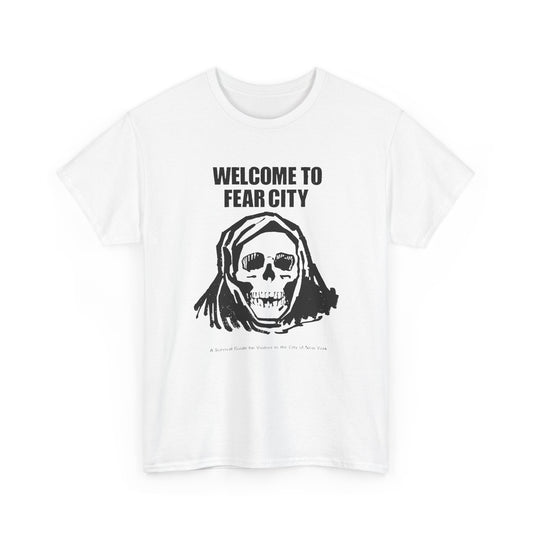 welcome to fear city 1975 new york pamphlet skull tshirt