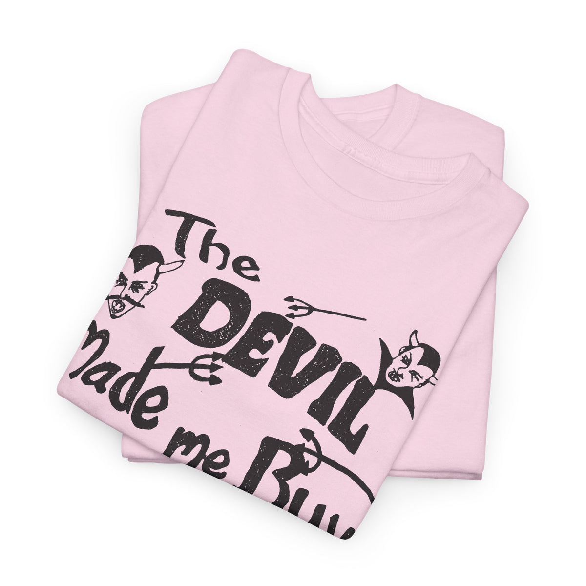 vintage the devil made me buy this shirt custom drawn reproduction tshirt