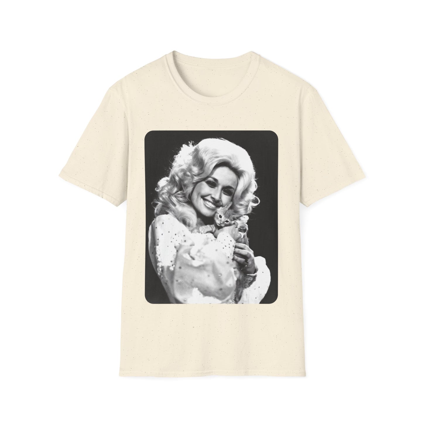 dolly parton and a kitten tshirt