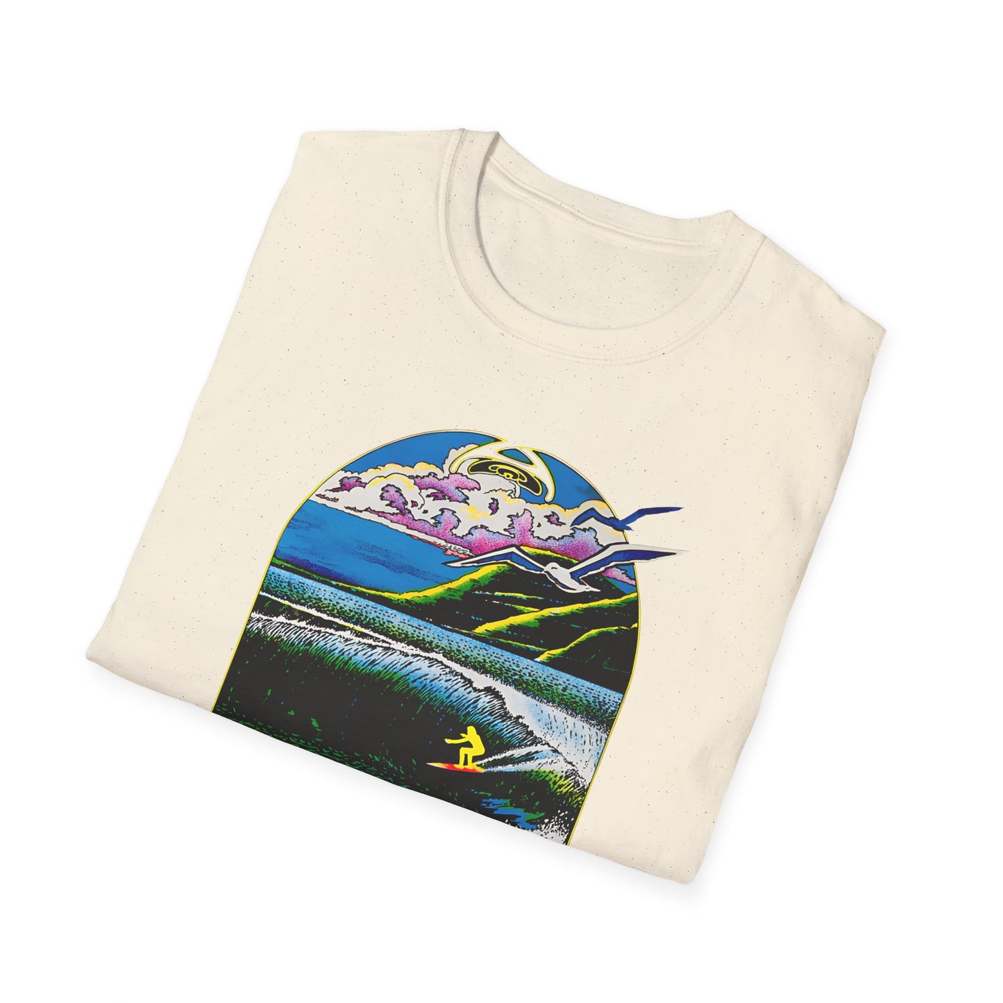 1976 surf rider psychedelic black light poster tshirt