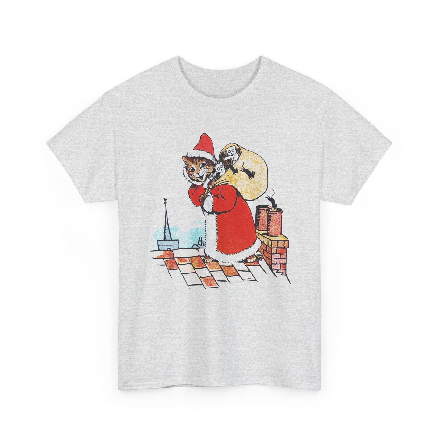 louis wain santa claus cat tshirt