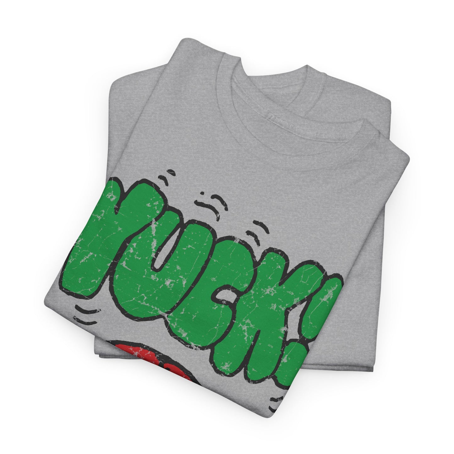 1980s vintage kelloggs cereal stamp yuck! distressed graphic reproduction tshirt