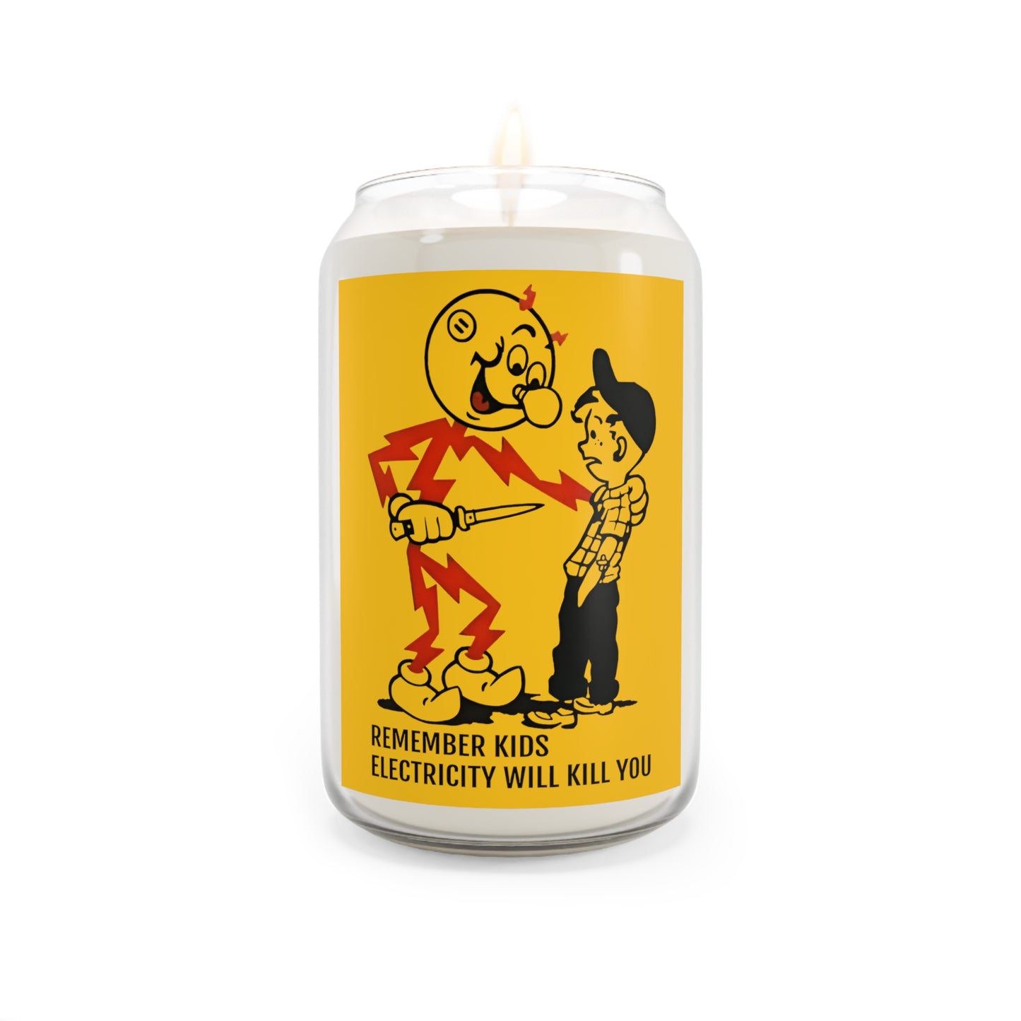 reddy kilowatt remember kids electricity will kill you vintage logo reproduction scented candle