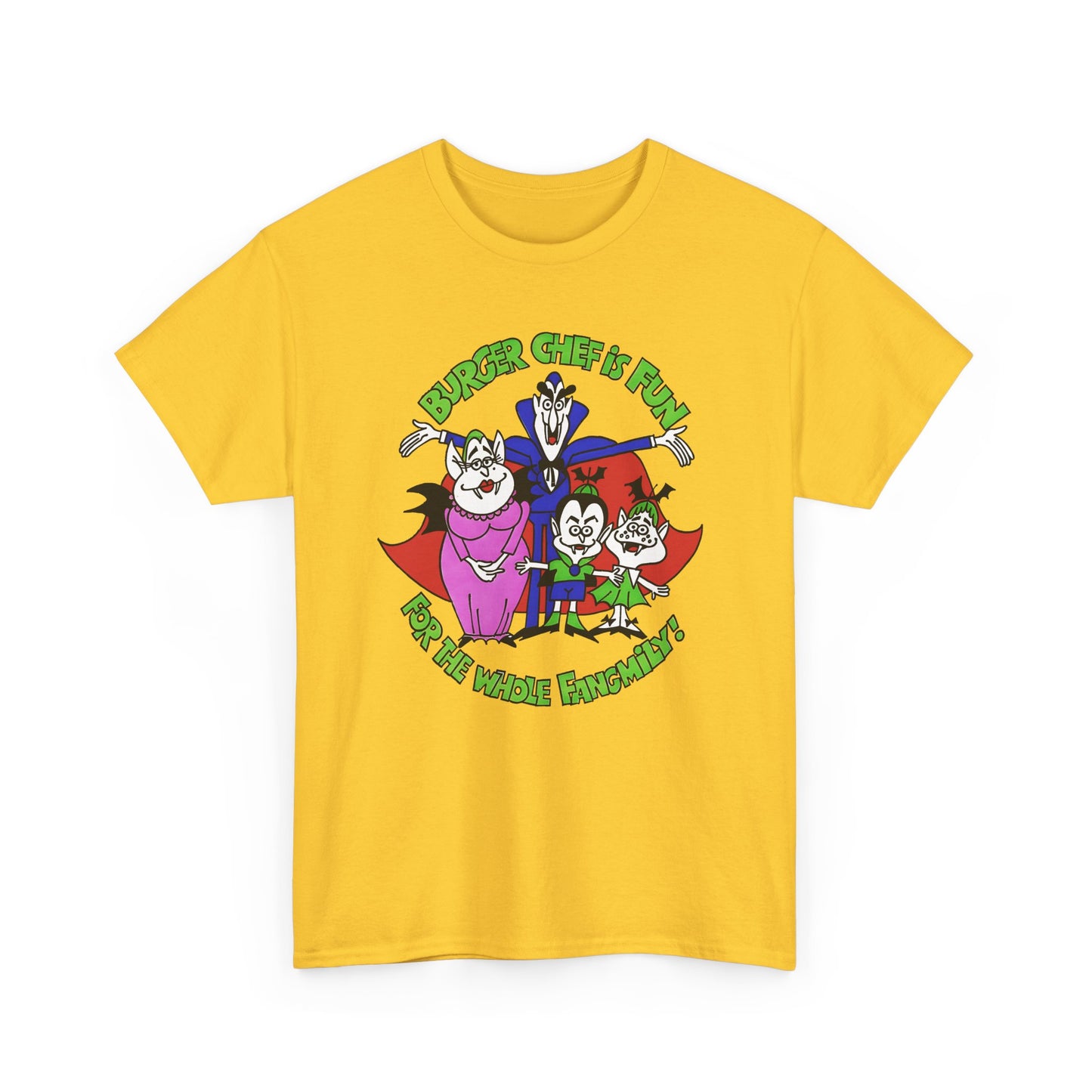 1970s burger chef is fun for the whole fangmily reproduction tshirt