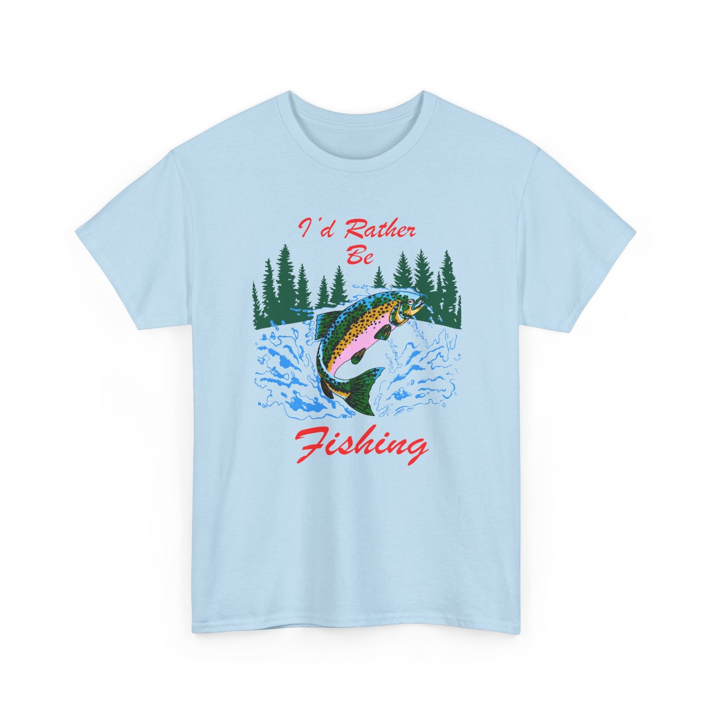 vintage i'd rather be fishing reproduction tshirt