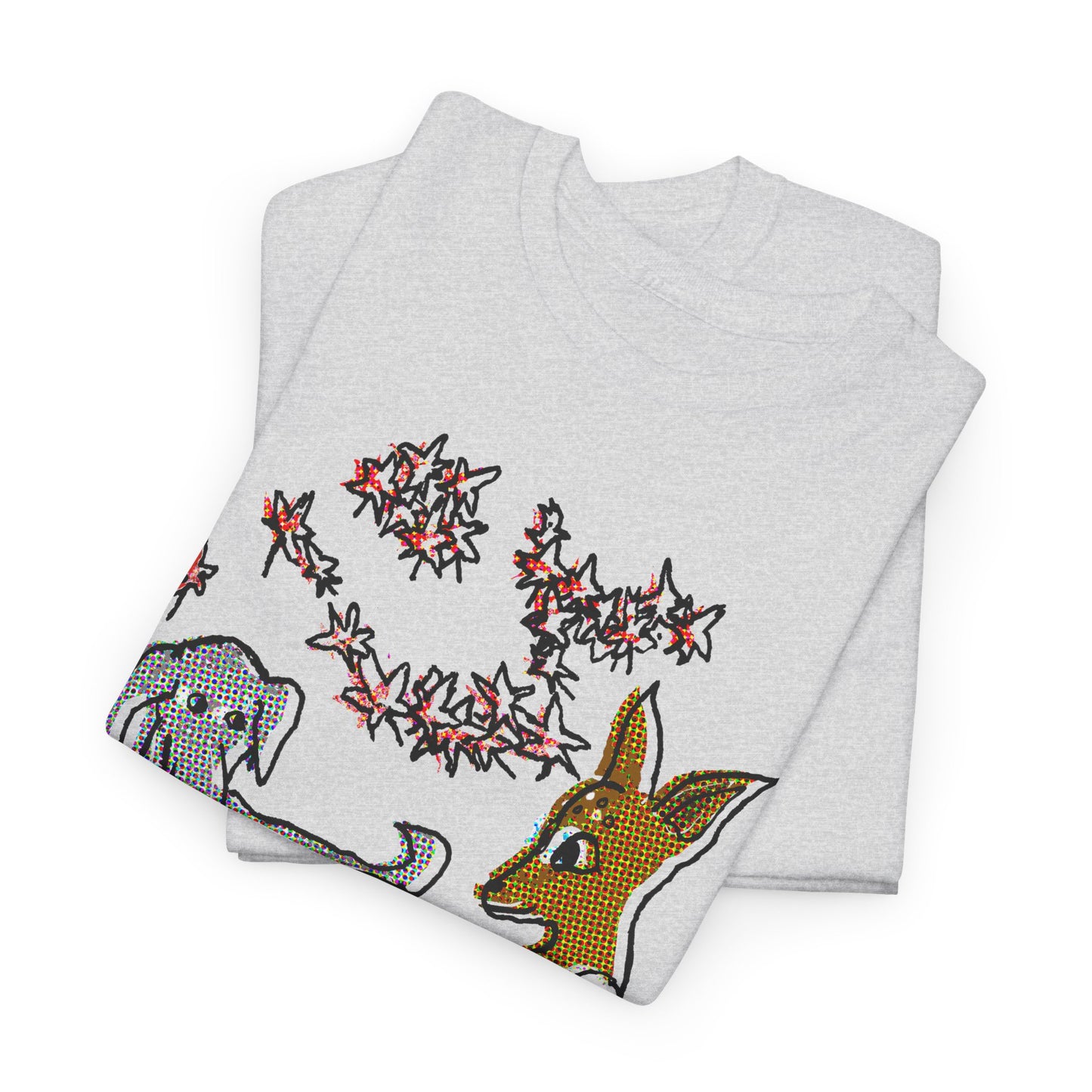 original drawing deer and dog love tshirt