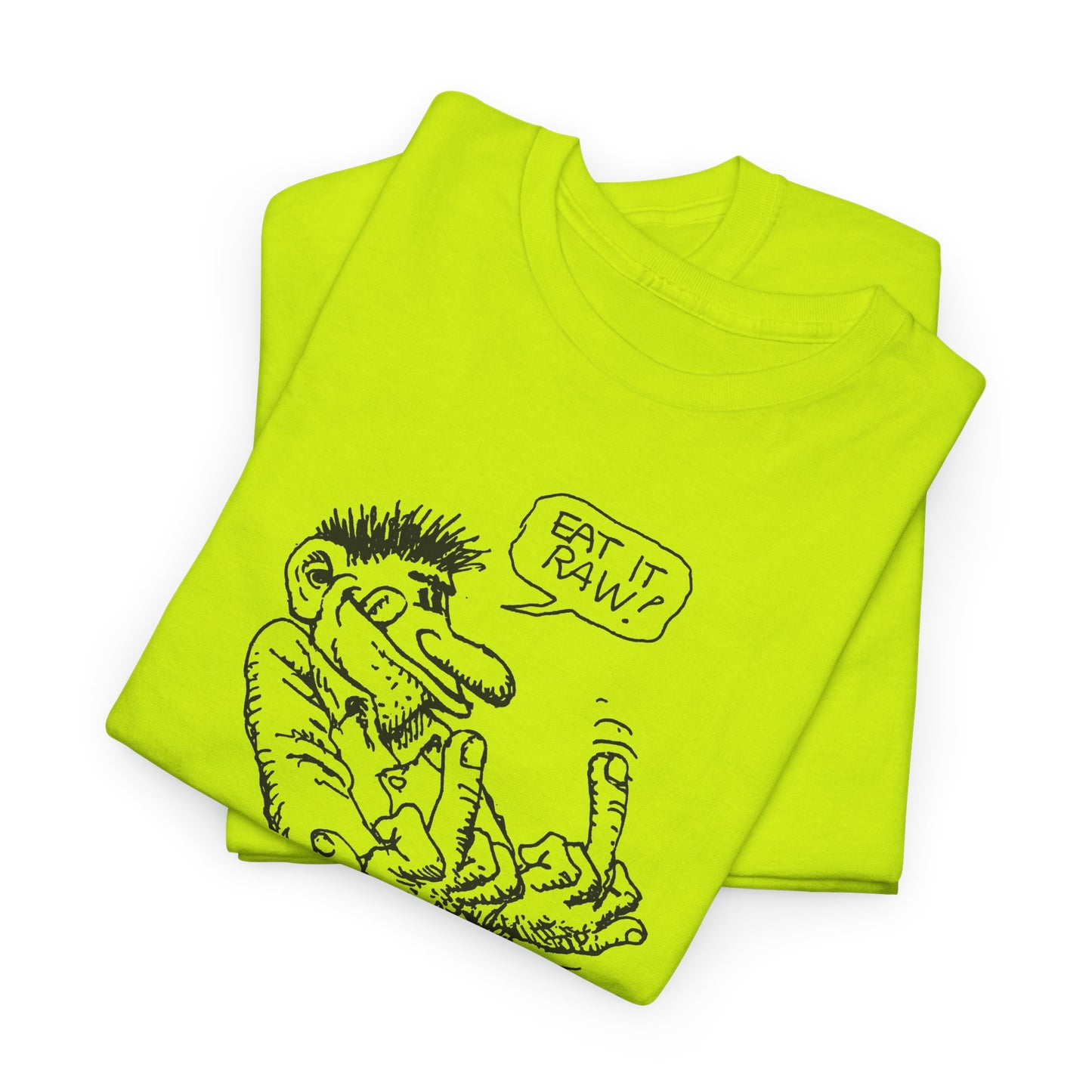 r. crumb eat it raw! double middle finger tshirt