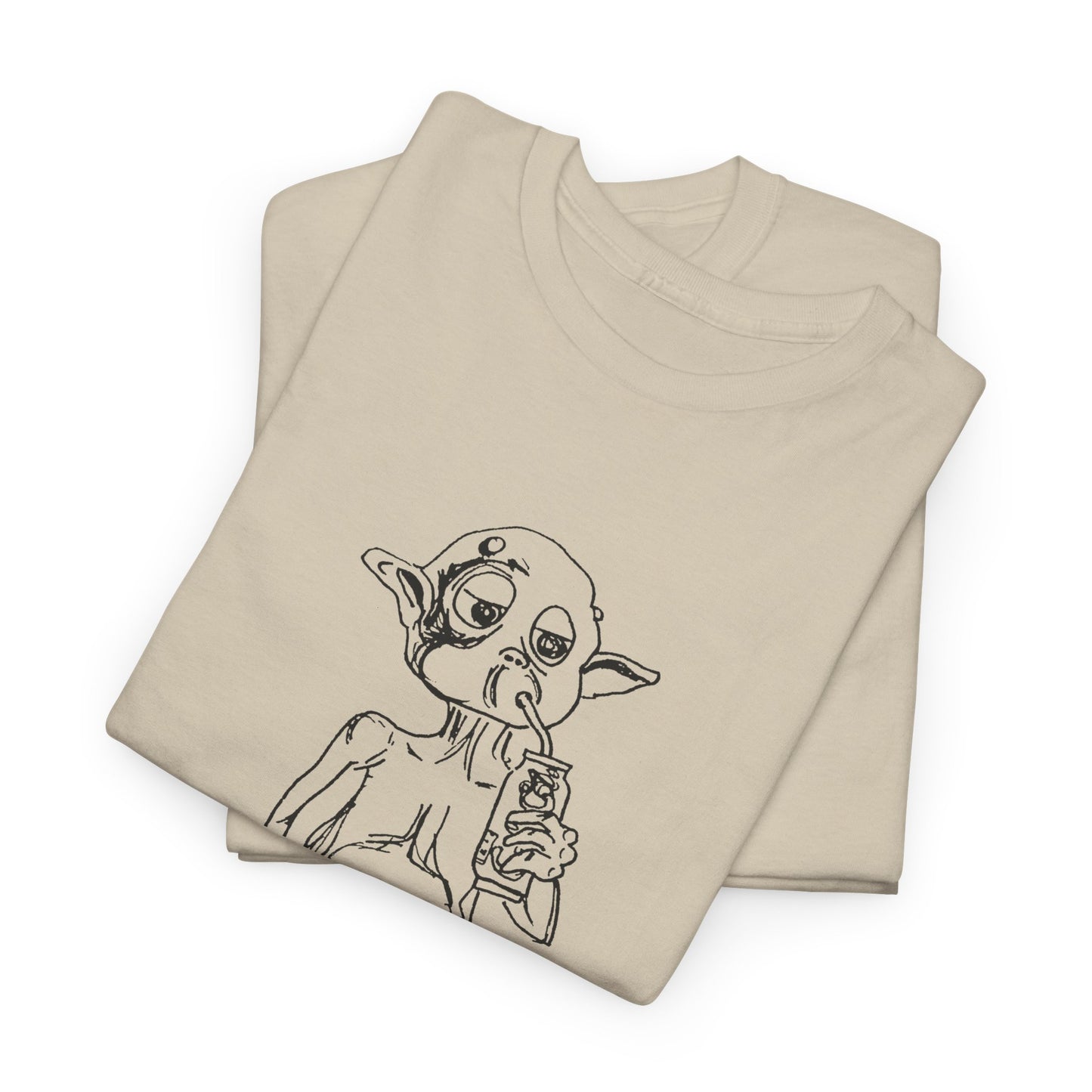 mysterious alien creature (MAC) drinking cola full body original sketch tshirt