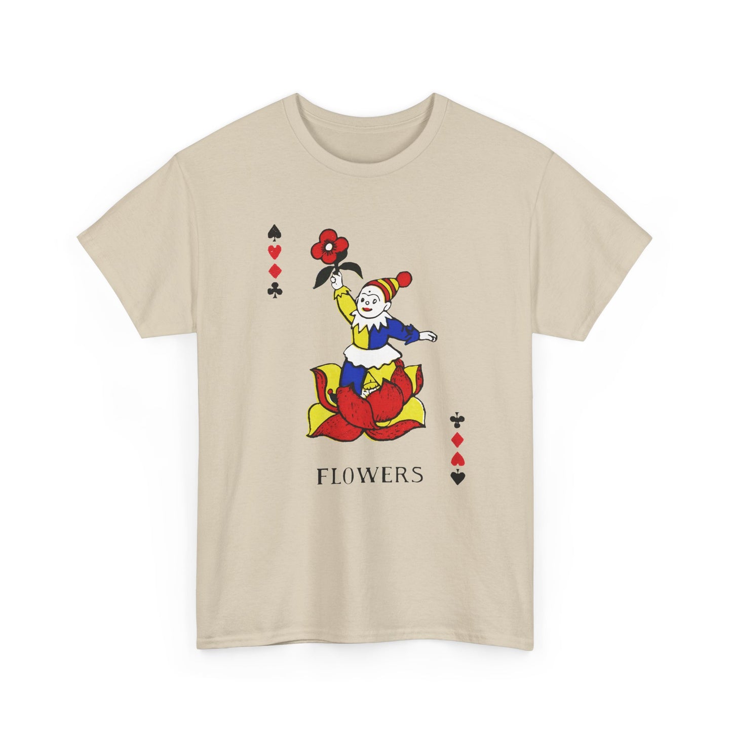 vintage children playing cards flowers reproduction tshirt