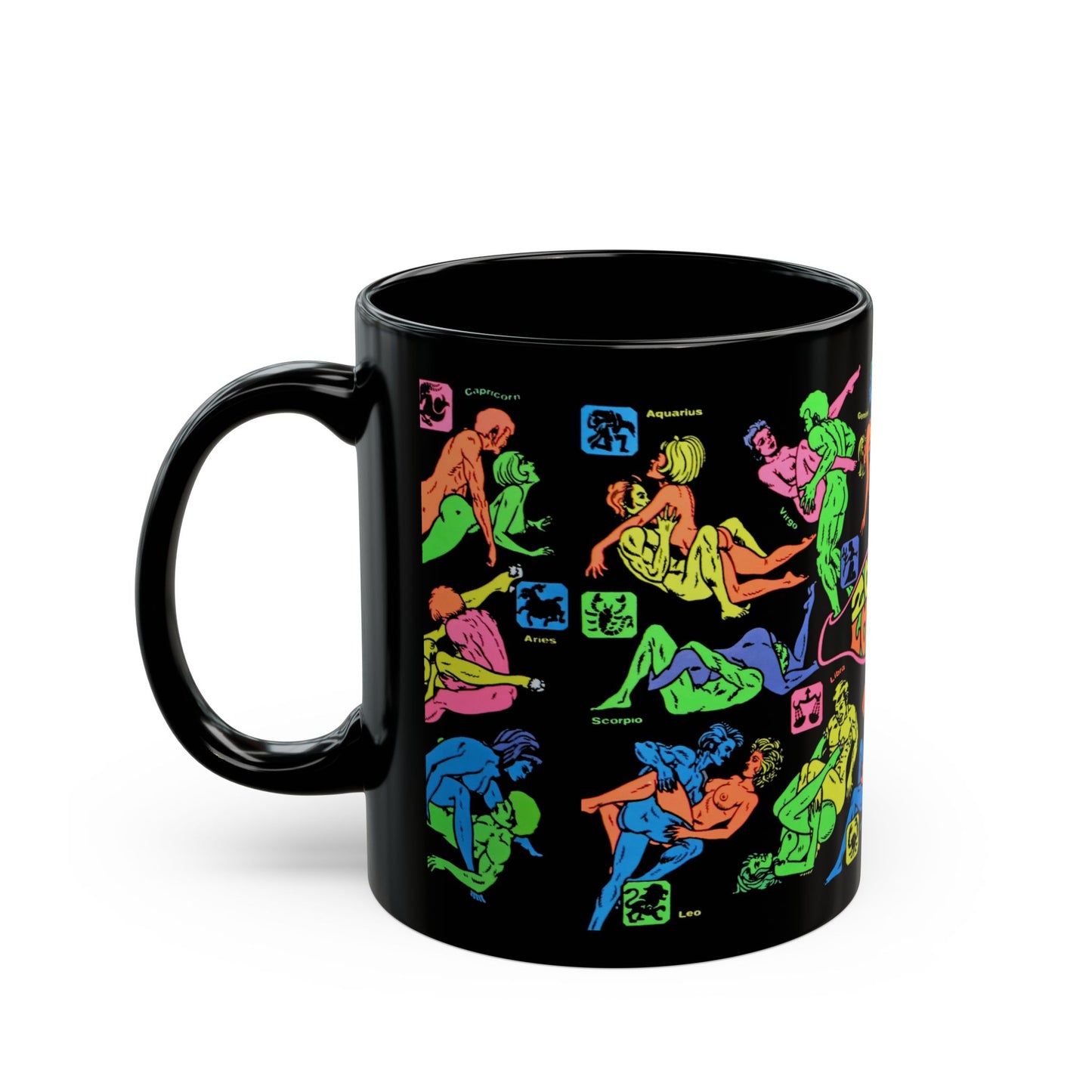 1975 black light poster image "zodiac lovers" mug