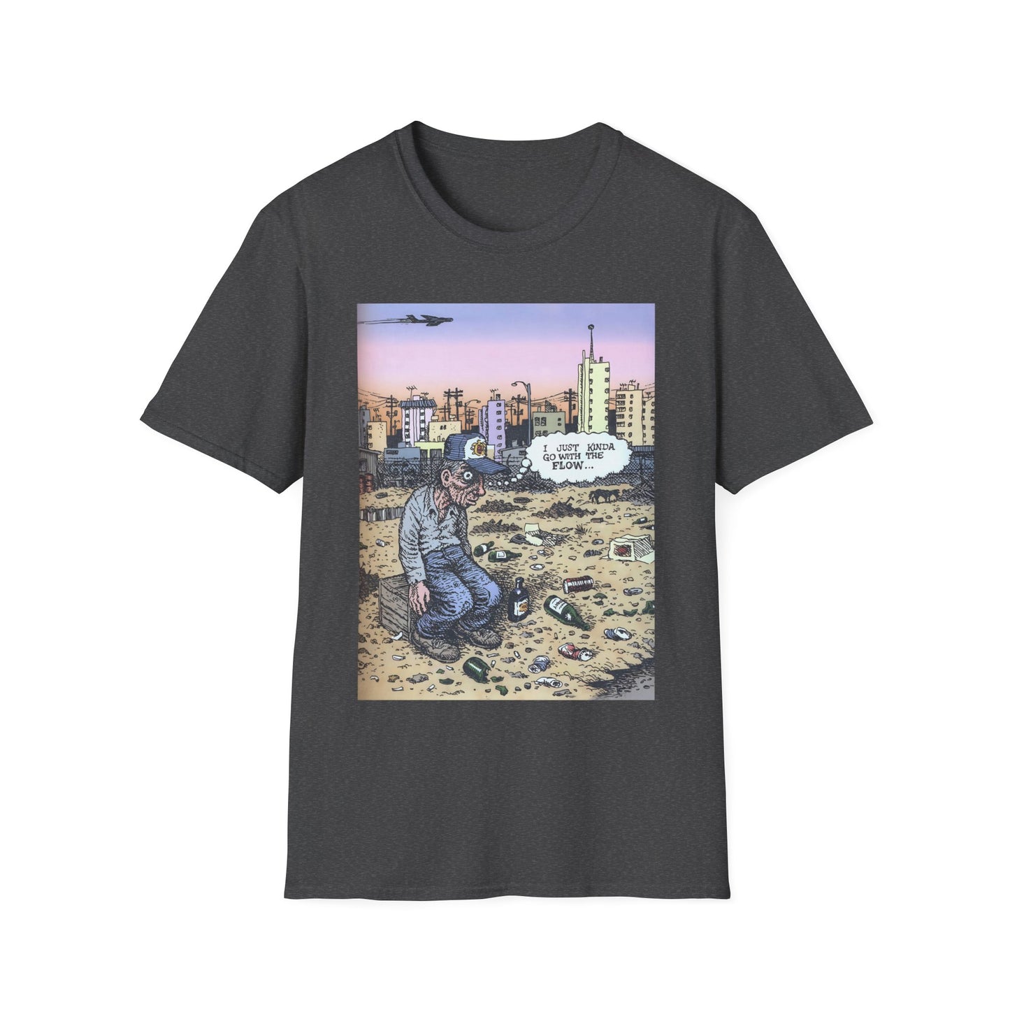 r. crumb i just kinda go with the flow color tshirt
